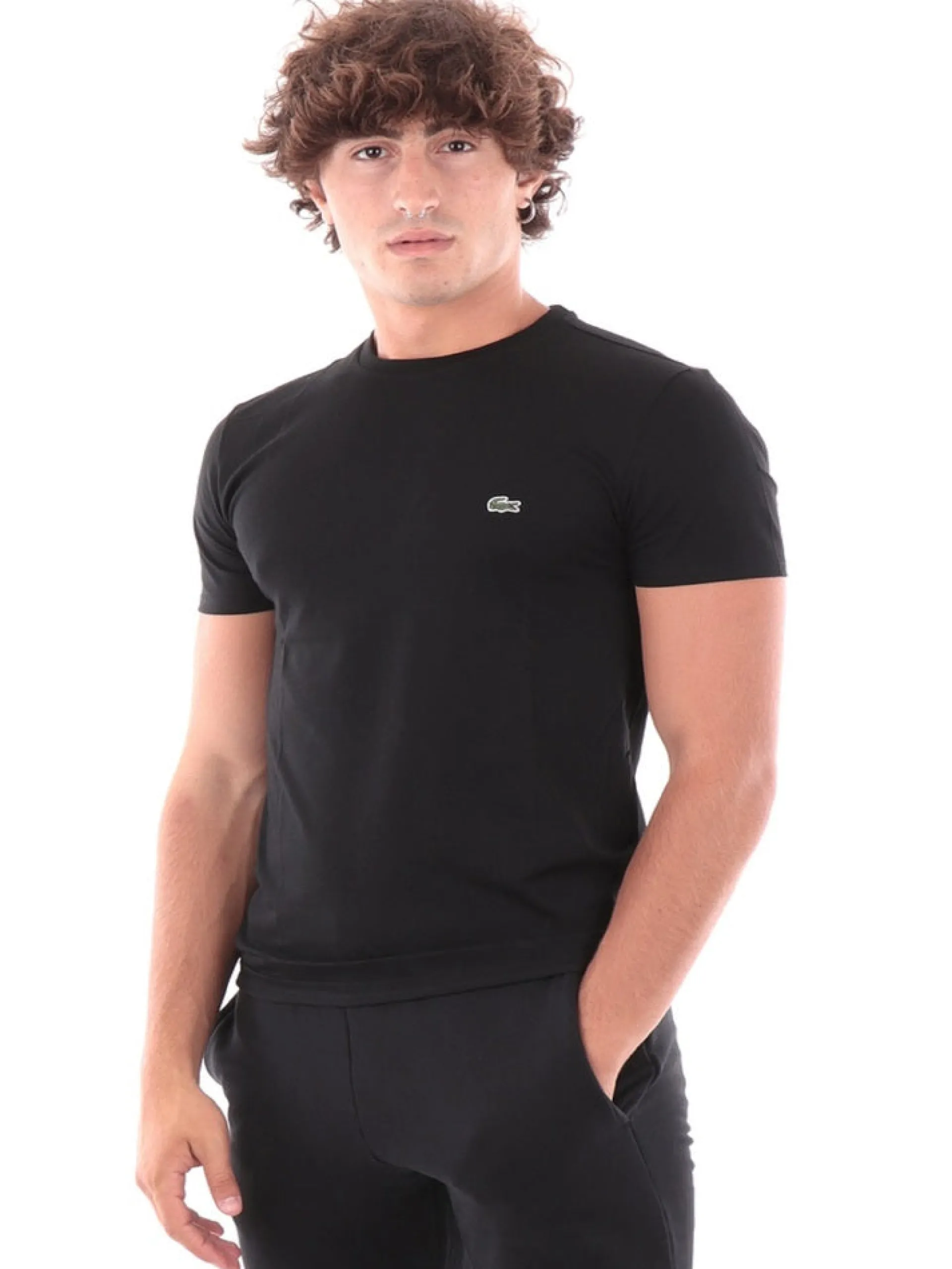 LACOSTE T-Shirt*Maglia nera da uomo TH6709