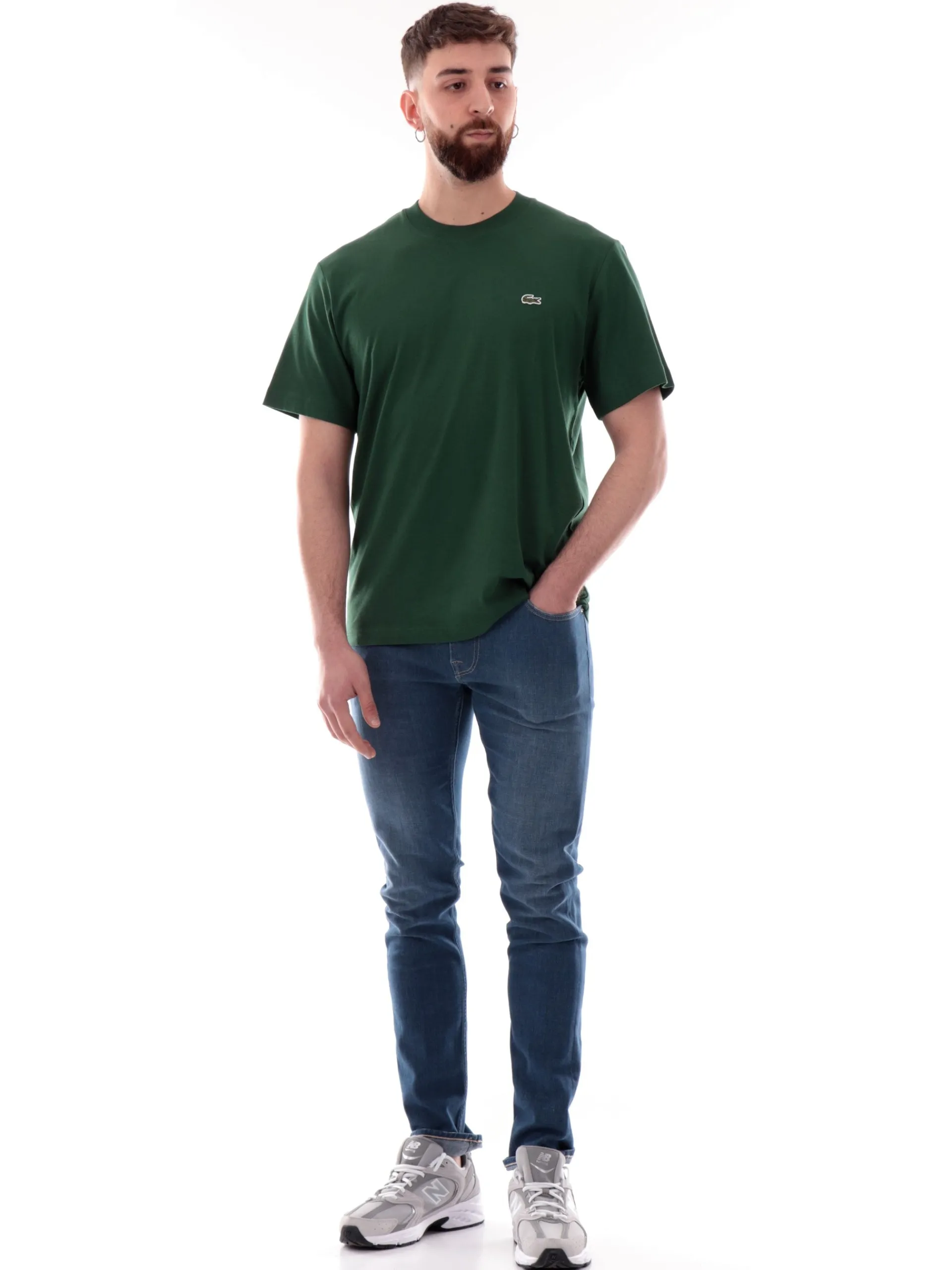 LACOSTE T-Shirt*Maglia verde da uomo maniche corte TH7318