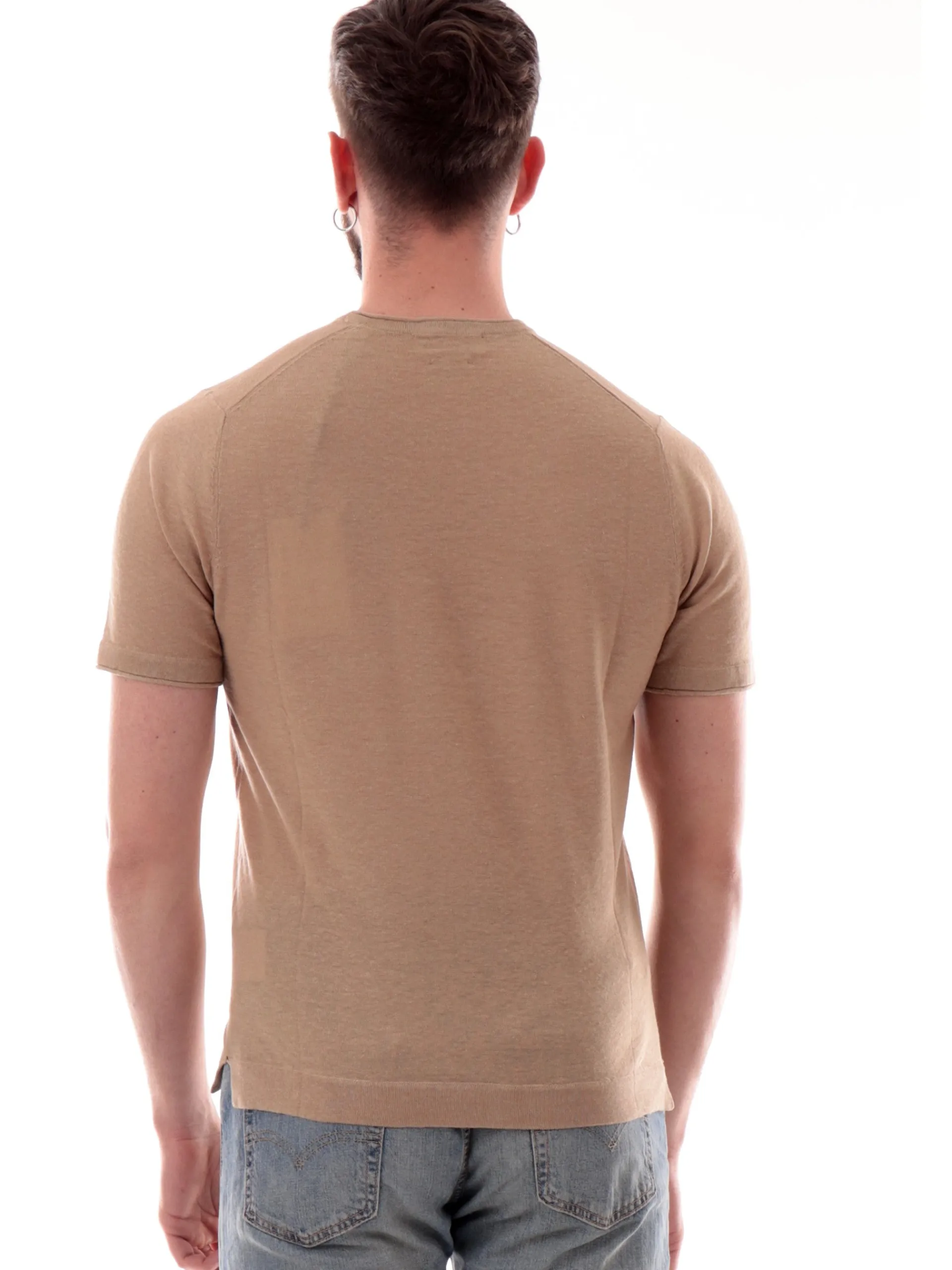 MARKUP Maglie*Maglia lino beige da uomo girocollo MK890015