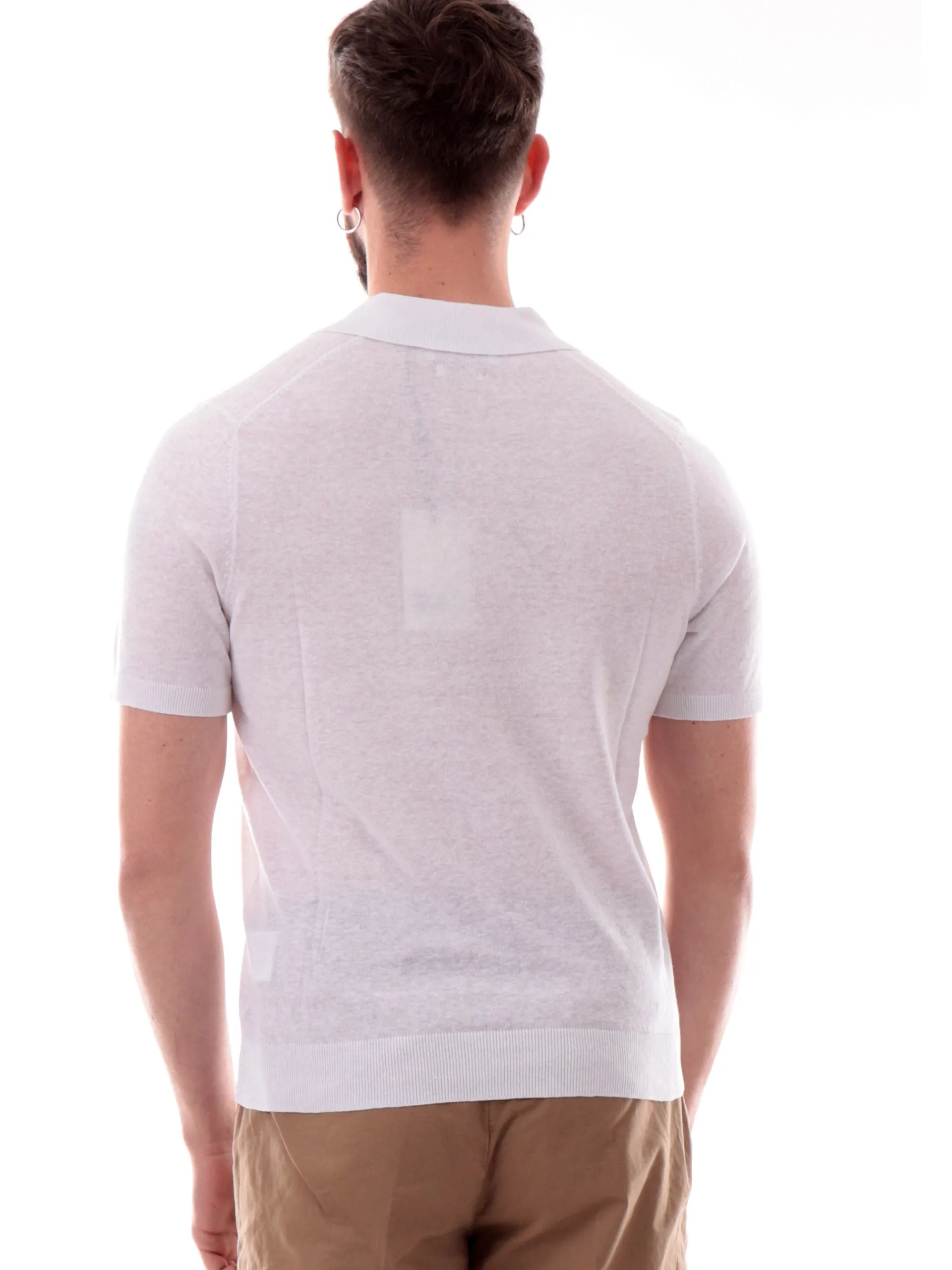 MARKUP Maglie*Maglia lino bianca scollo a V da uomo Derby MK890016