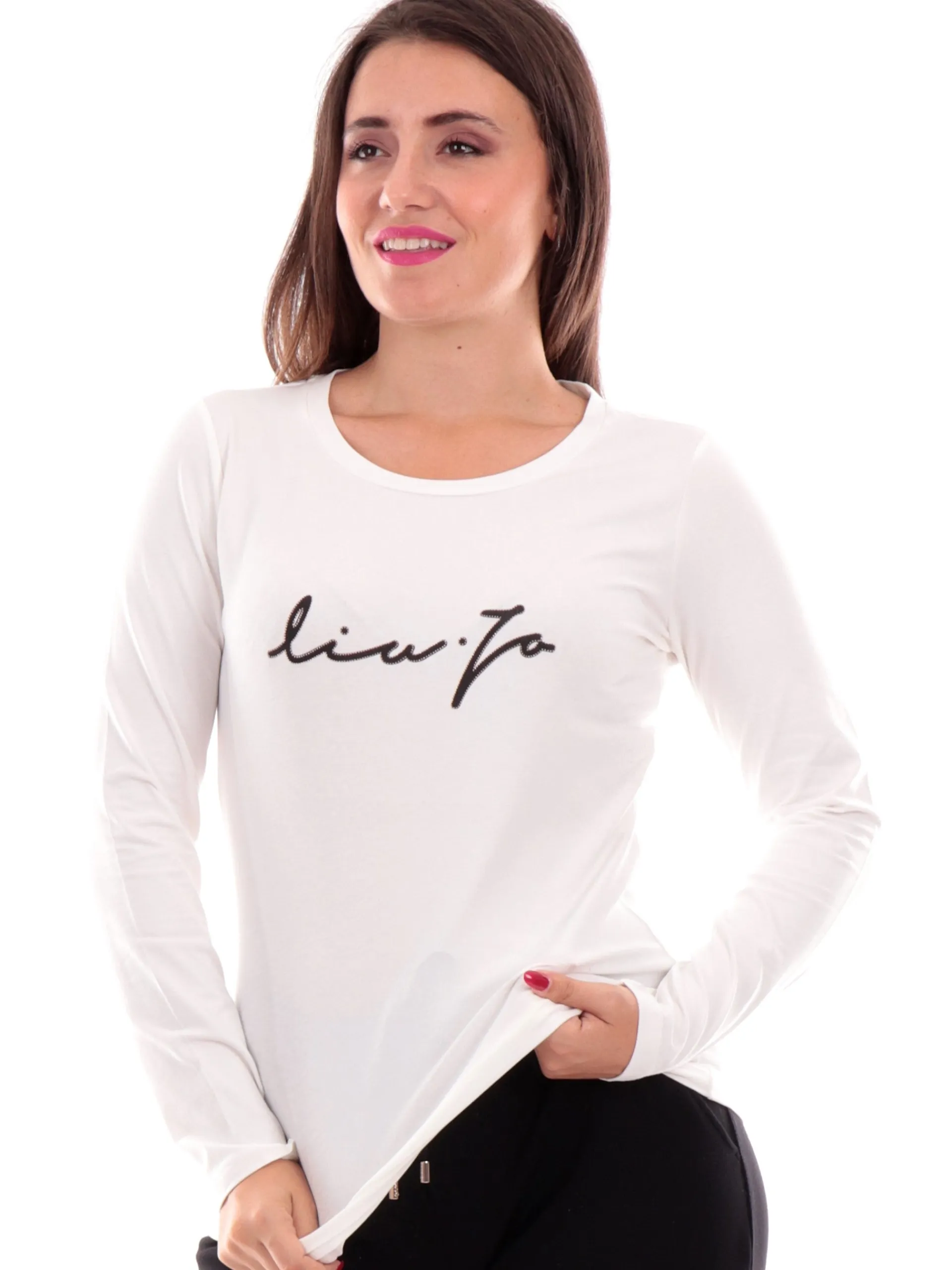 LIU JO SPORT T-Shirt*Maglia Liu Jo Bianca da Donna a Maniche Lunghe TF4077JS088N