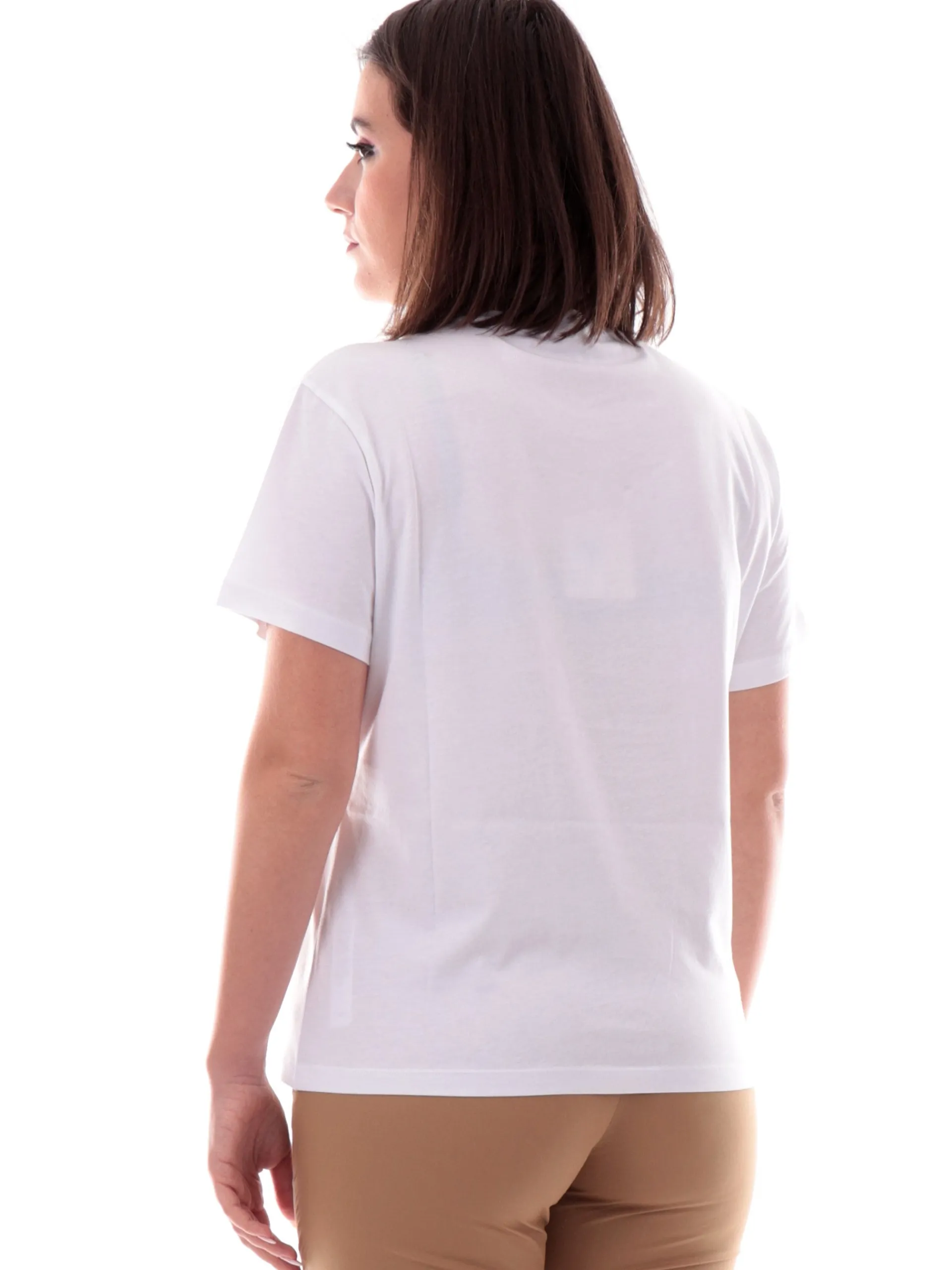LIU JO MILANO T-Shirt*Maglia Liu Jo bianca da donna con Giraffa strass WA5230JS904M943