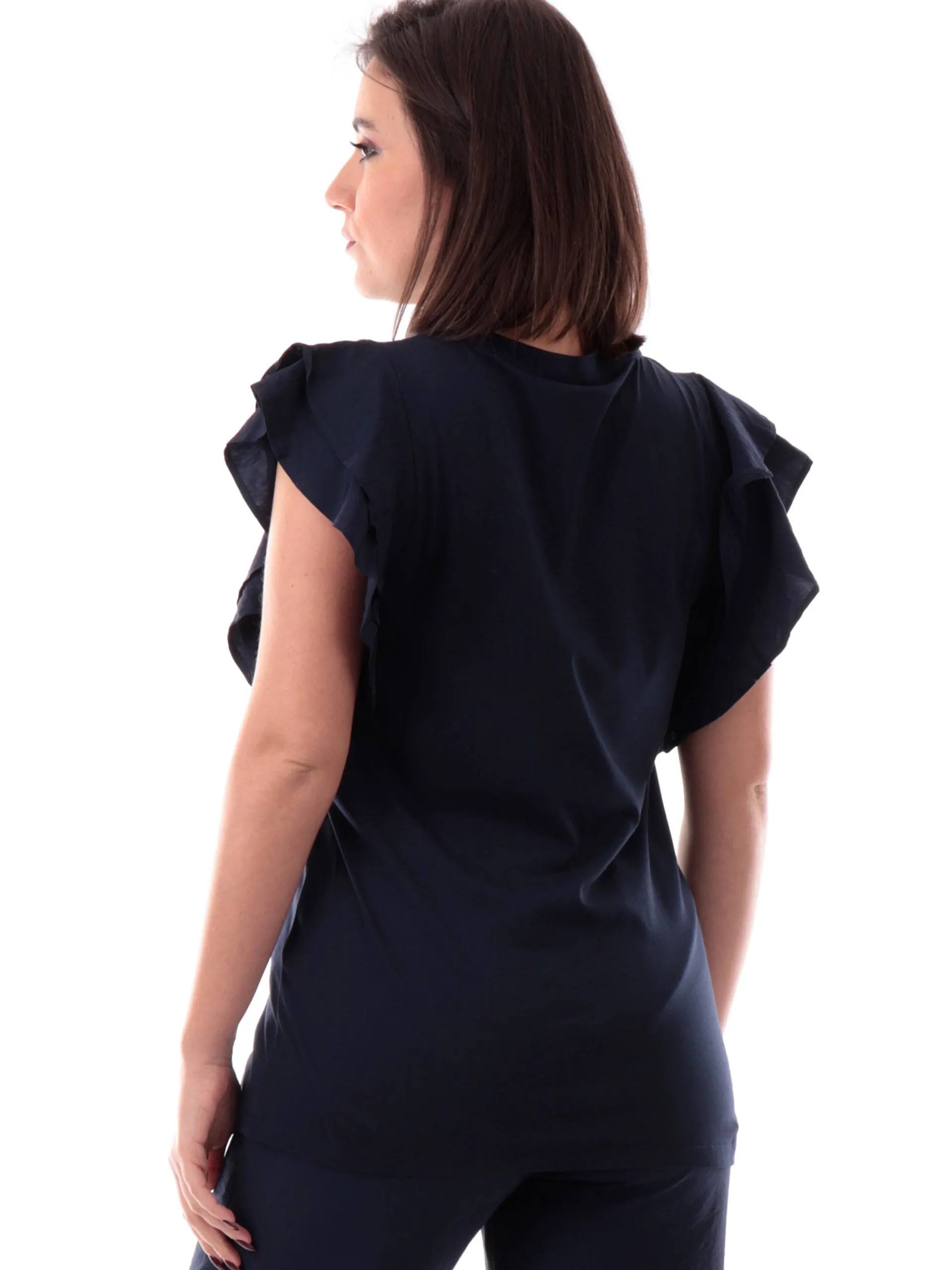 LIU JO SPORT T-Shirt*Maglia Liu Jo blu da donna con voilant TA5178J590493922
