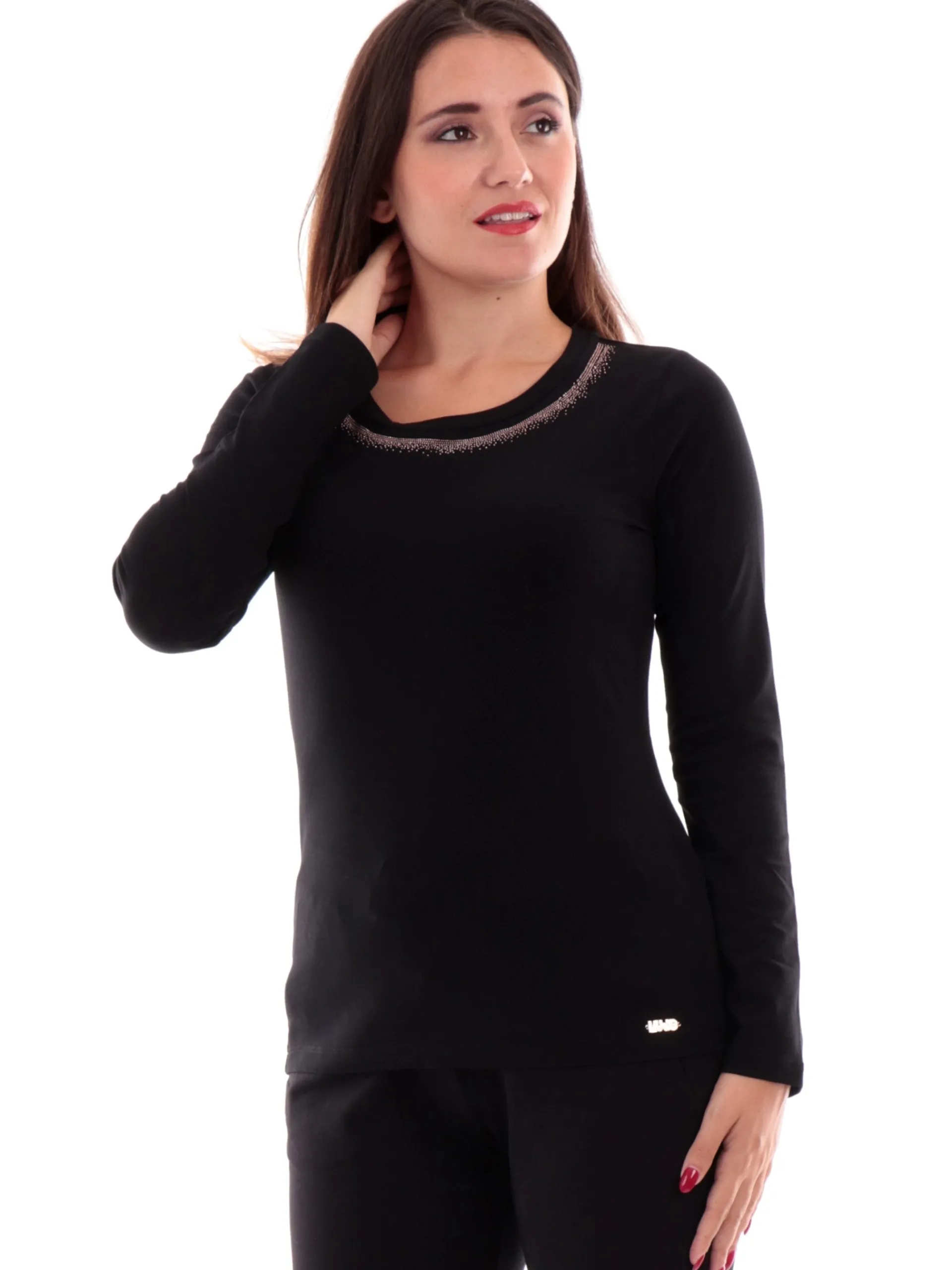 LIU JO SPORT T-Shirt*Maglia Liu Jo nera da Donna maniche lunghe TF4077JS088
