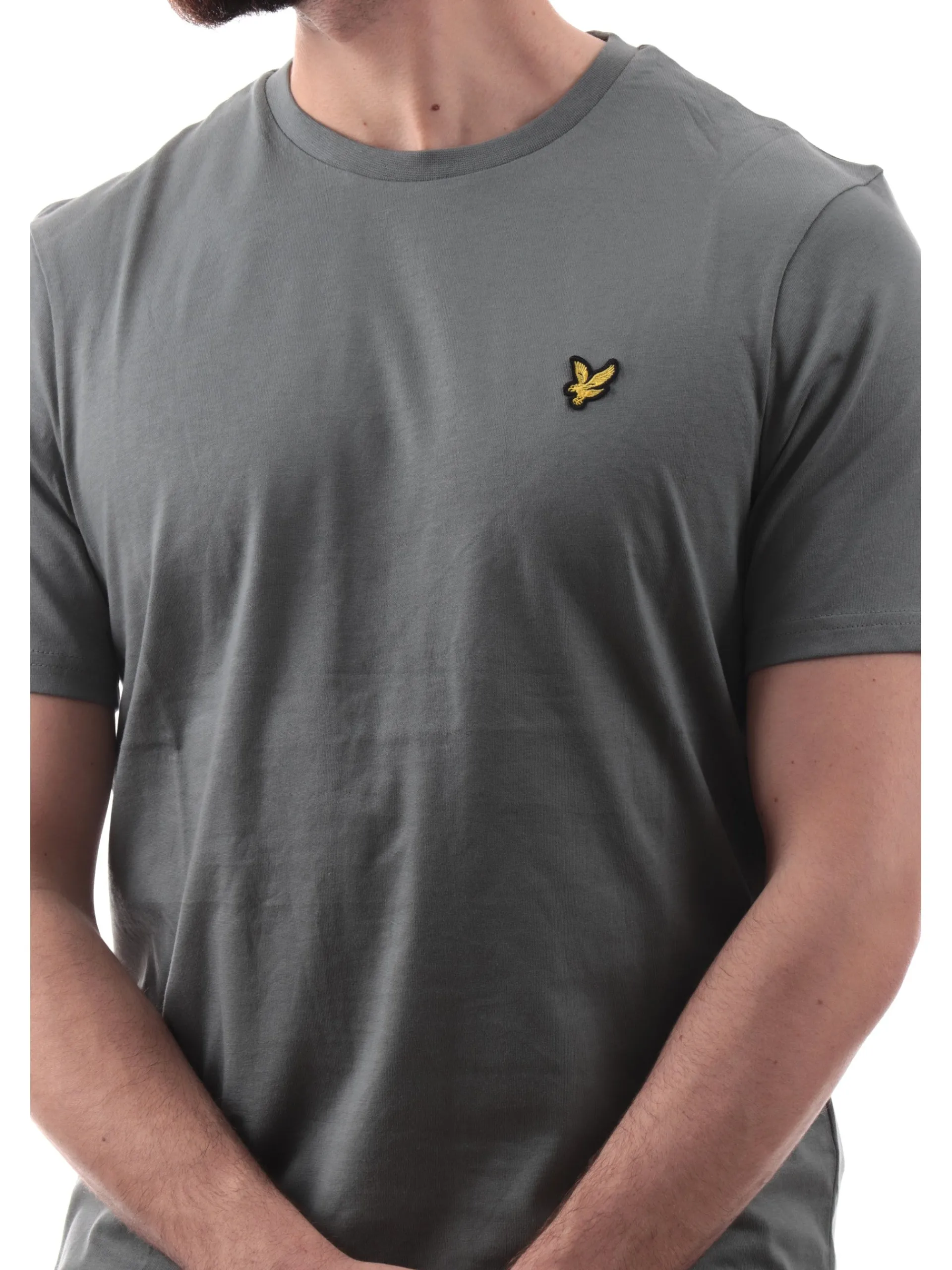 LYLE & SCOTT T-Shirt*Maglia Lyle Scott verde da uomo patch Lyle Scott Plain TS400VOG
