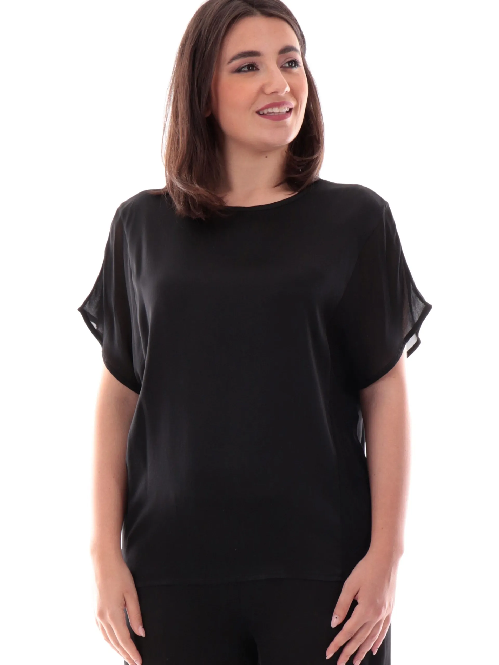 MANILA GRACE Maglie*Maglia da donna nera CO37VU