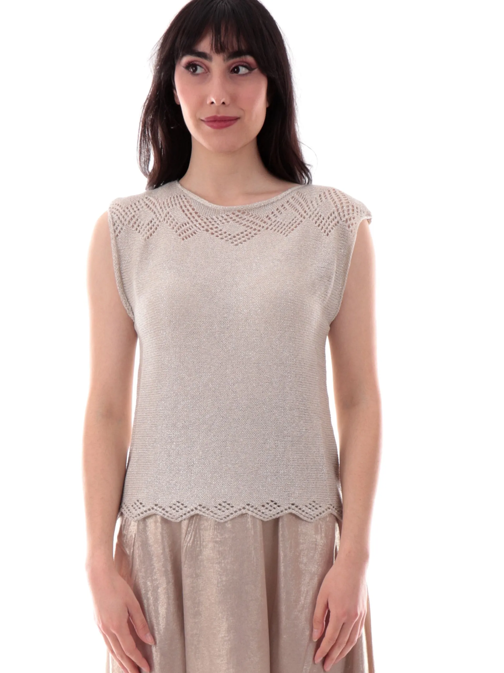 MOLLYBRACKEN Maglie*Maglia Molly Bracken beige oro LA1732DPOFFW
