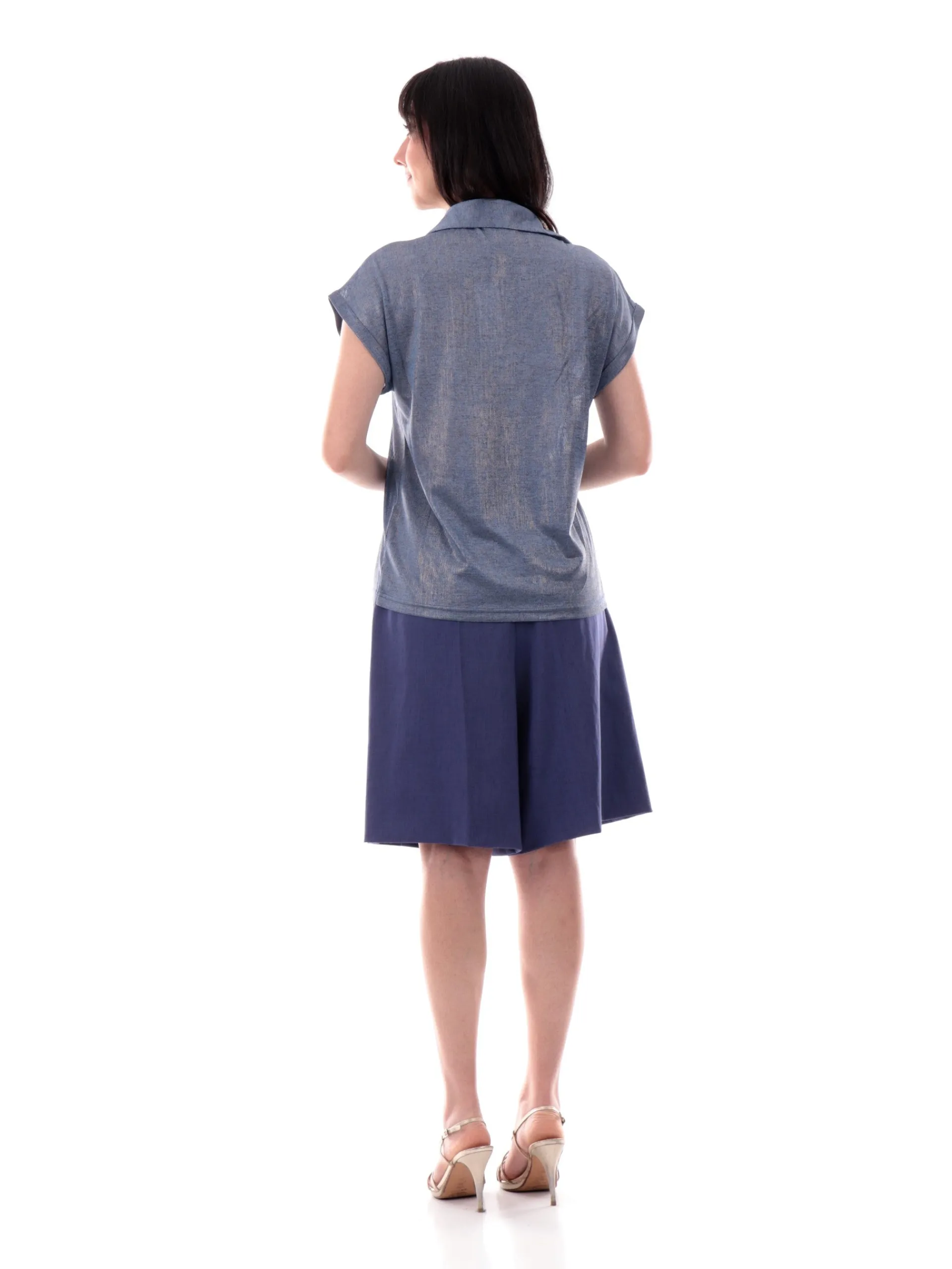 MOLLYBRACKEN T-Shirt*Maglia Molly Bracken beige con colletto da donna P1811DE