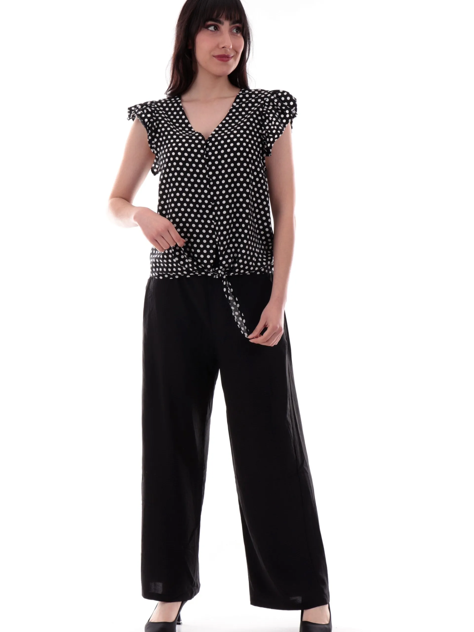 MOLLYBRACKEN Top & Camicie*Maglia Molly Bracken da donna a pois scollo a V T1987DE
