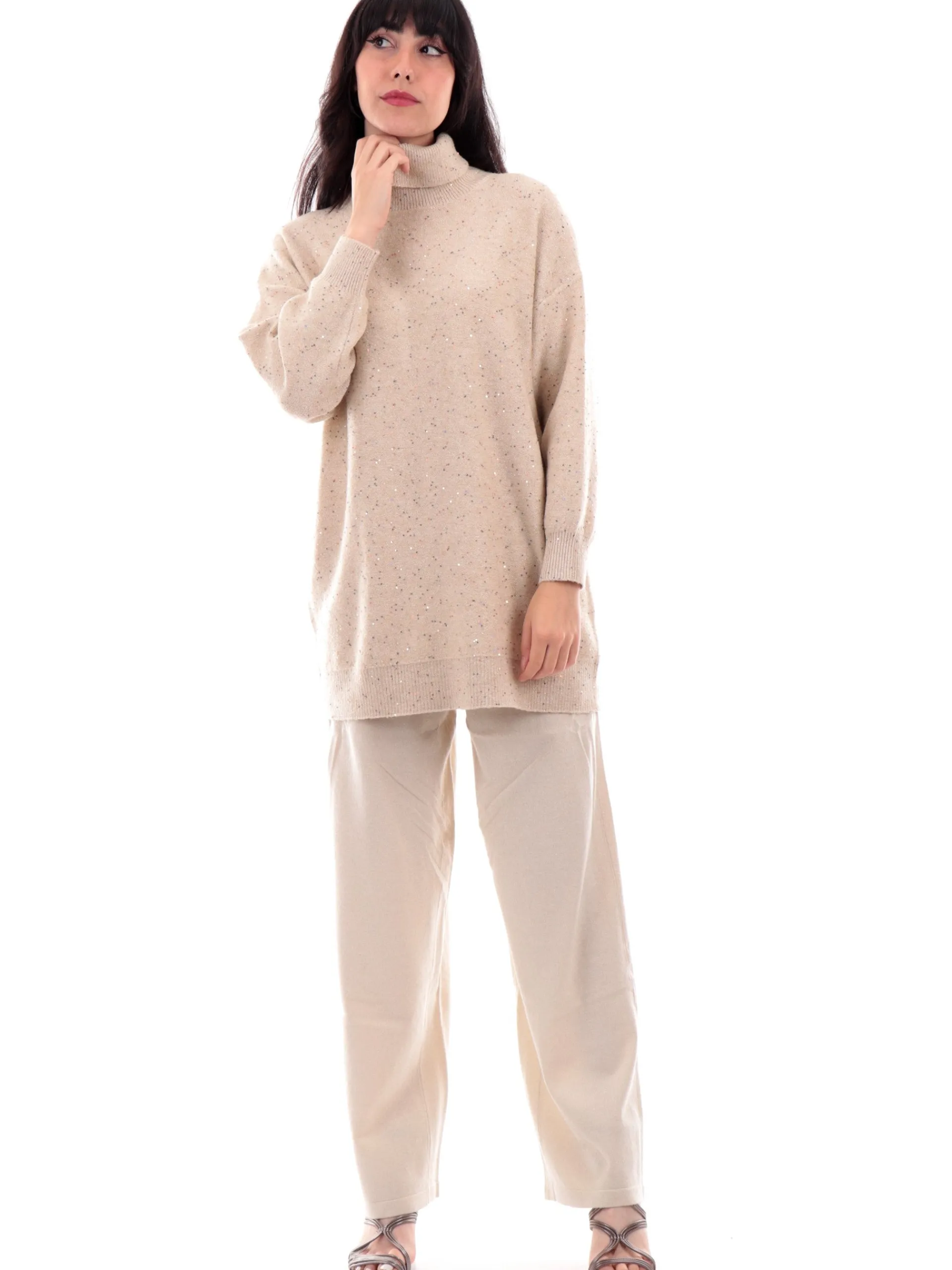 MOLLYBRACKEN Maglie*Maglia Molly Bracken oro da donna con collo alto T1921CH
