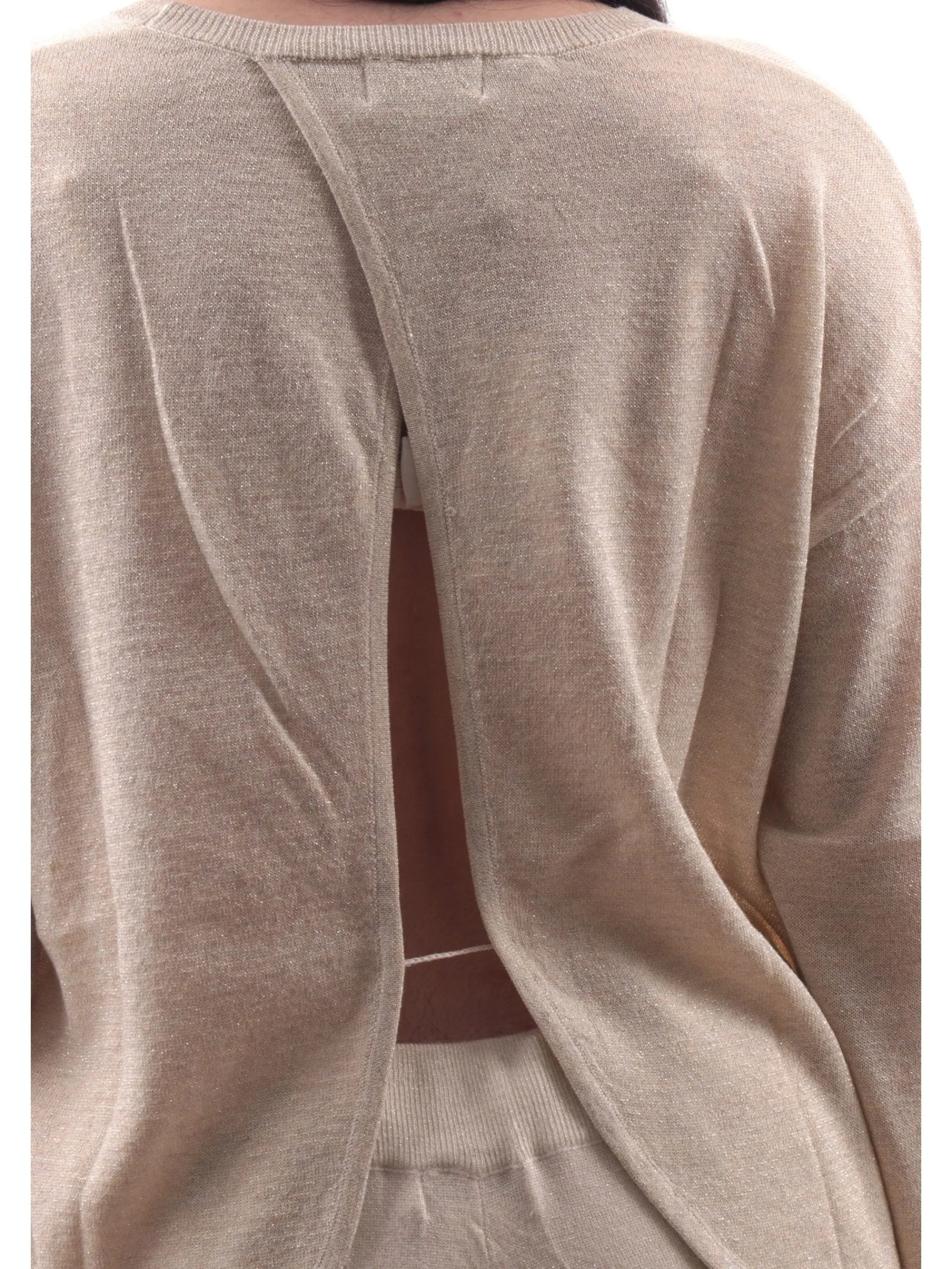 MOLLYBRACKEN Maglie*Maglia Molly Bracken oro da donna con apertura sulla schiena TR141CH