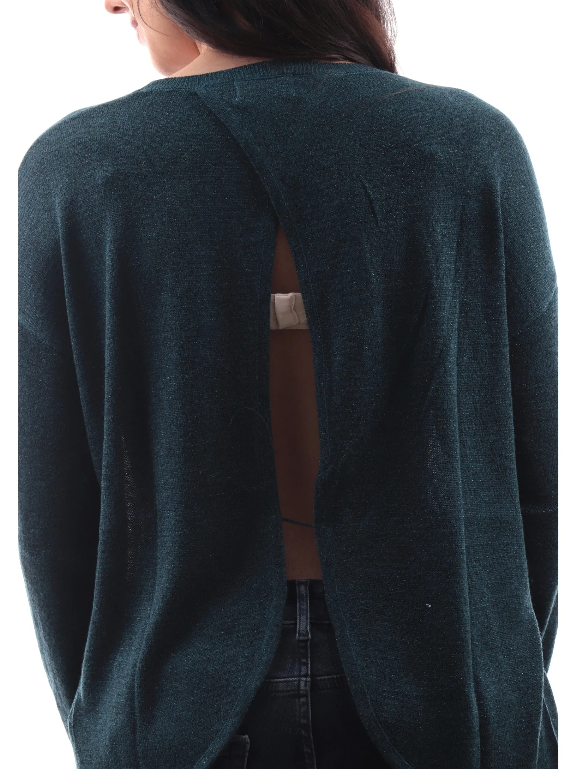 MOLLYBRACKEN Maglie*Maglia Molly Bracken verde petrolio da donna con apertura sulla schiena TR141CH