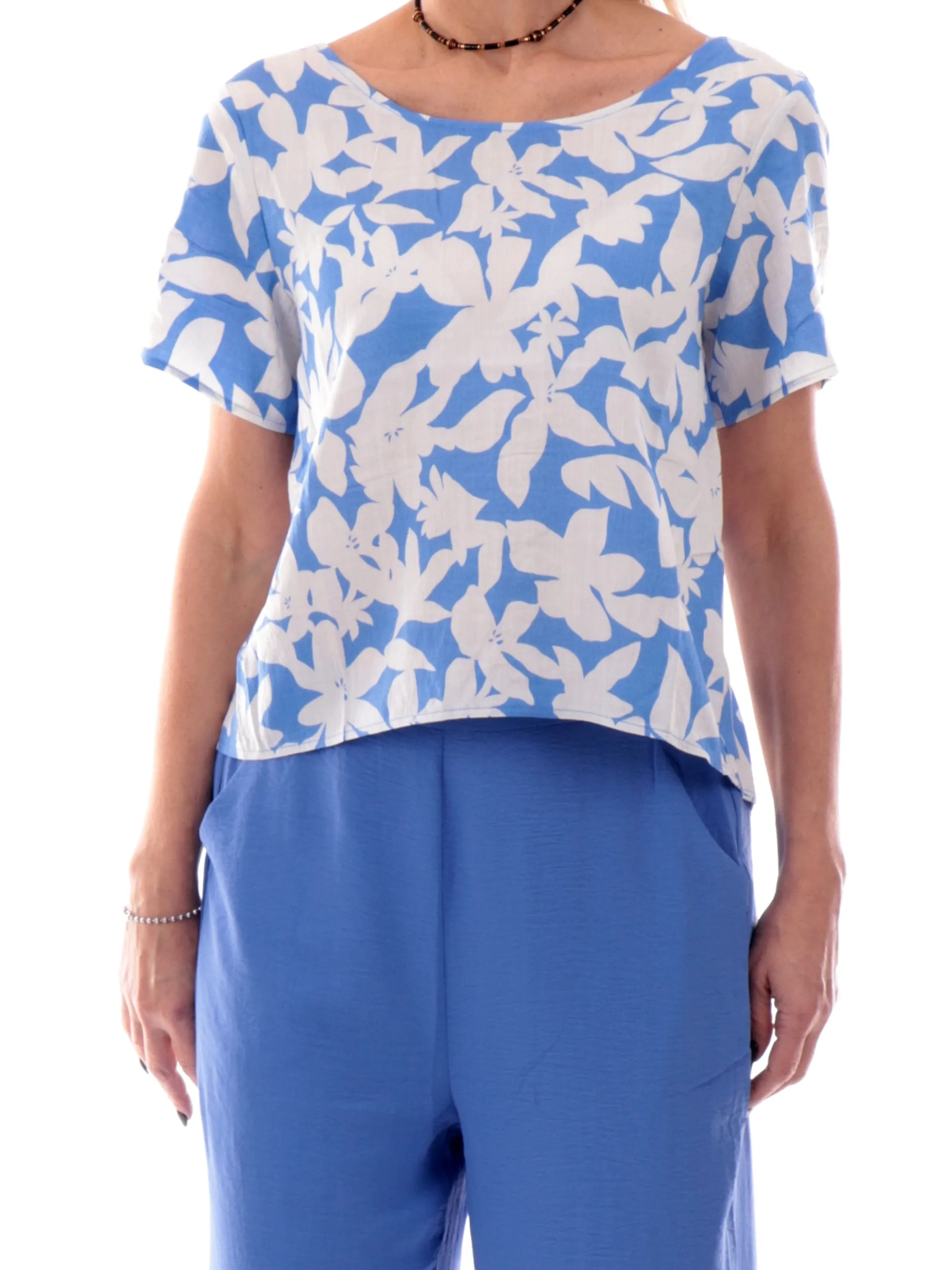 MOLLYBRACKEN Maglie*Maglia Molly spacco posteriore blu da donna con nodo TL367DE