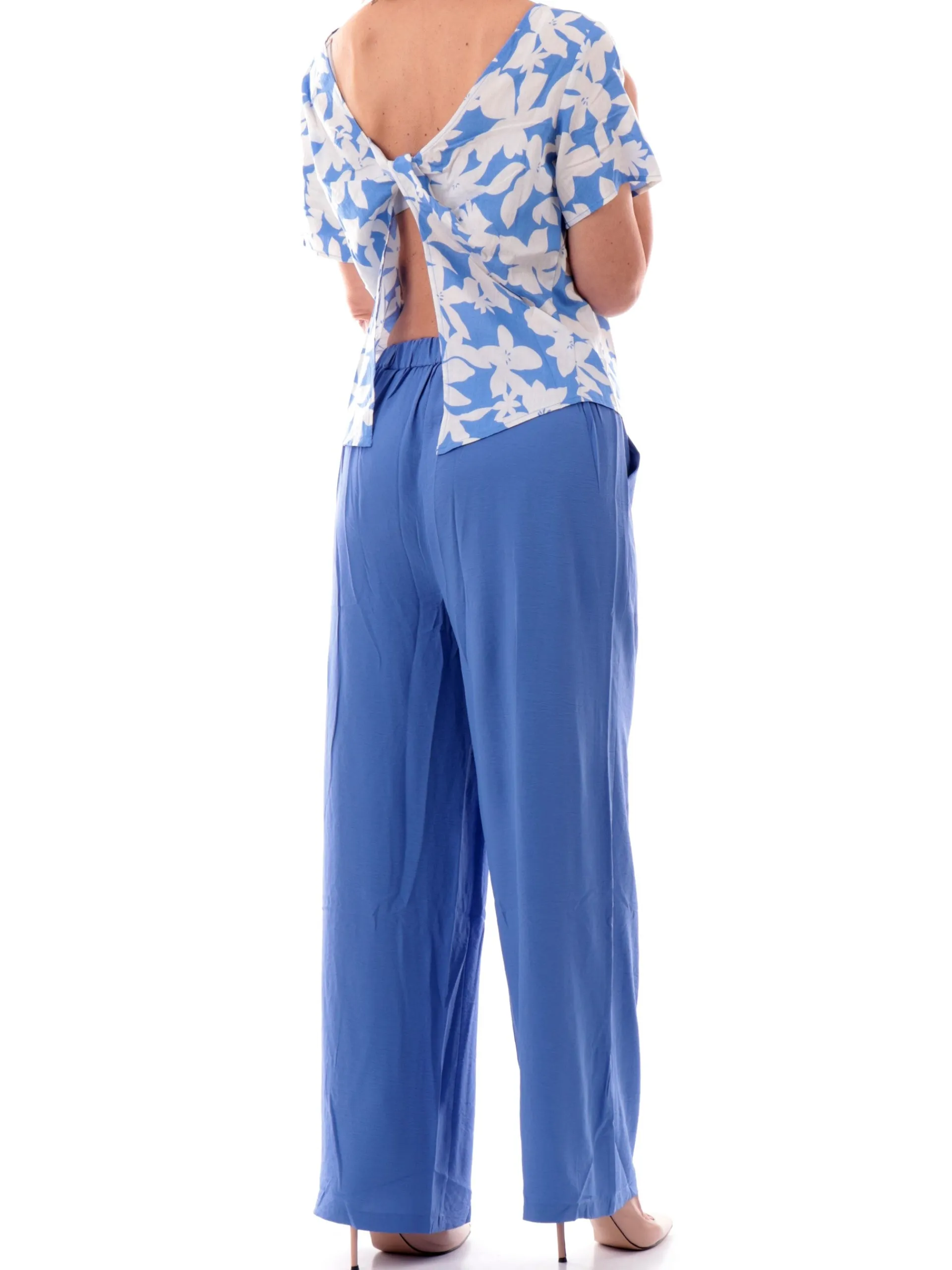 MOLLYBRACKEN Maglie*Maglia Molly spacco posteriore blu da donna con nodo TL367DE