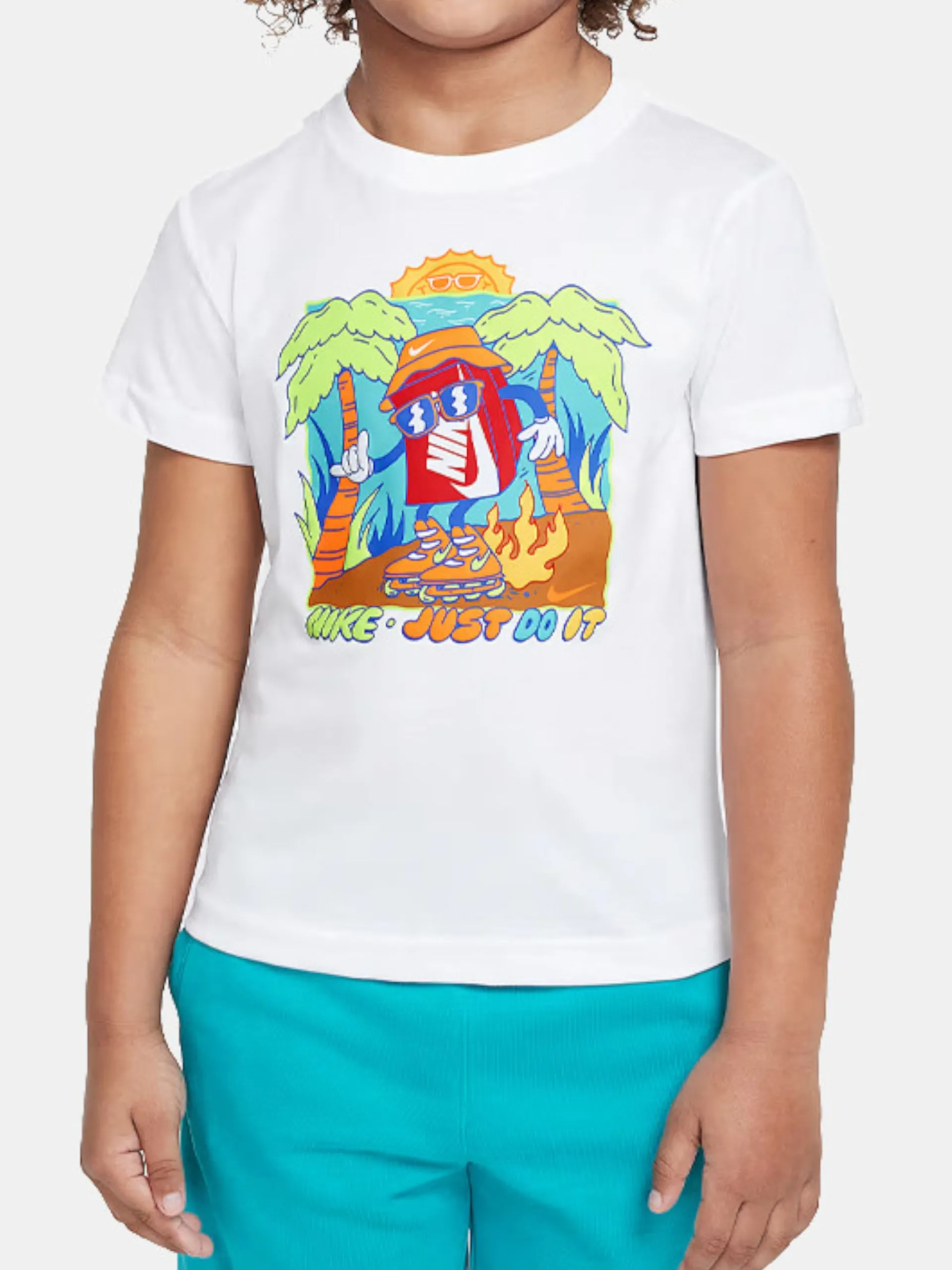 NIKE T-Shirt*Maglia bianca da bambino stampa Boxy Palm 86N093