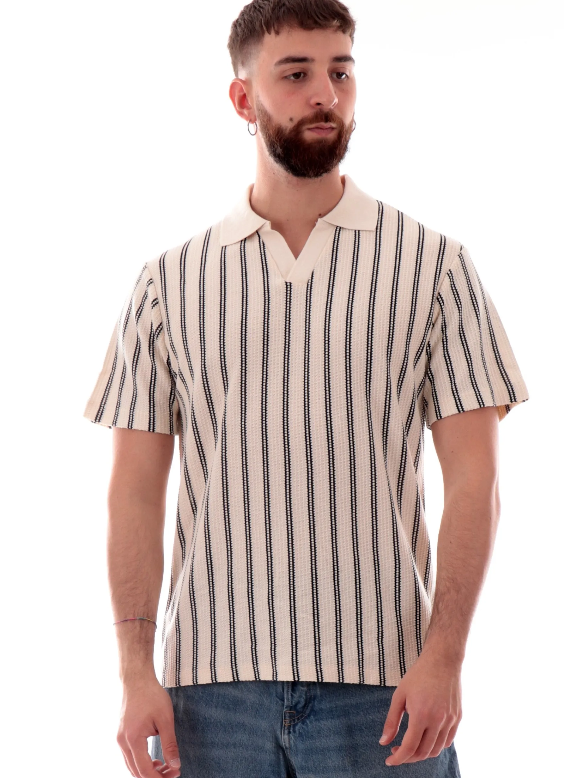 JACK&JONES Polo*Maglia Polo jack Jones Beige e Nera da uomo filo 12276317