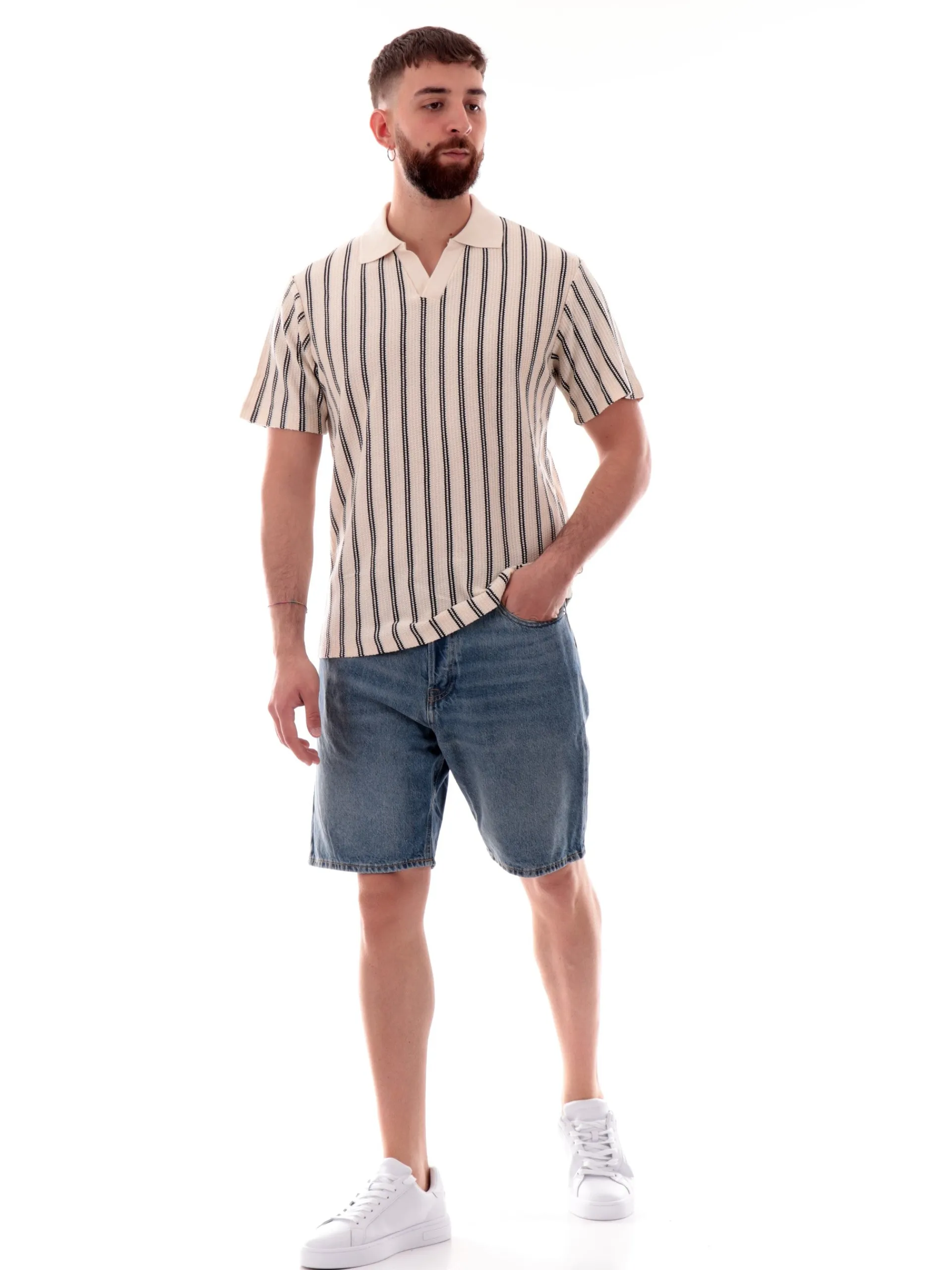 JACK&JONES Polo*Maglia Polo jack Jones Beige e Nera da uomo filo 12276317