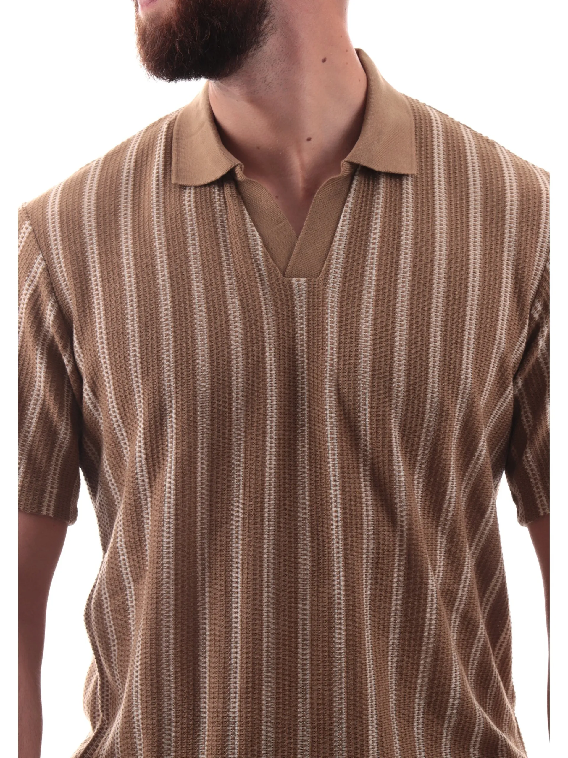 JACK&JONES Polo*Maglia Polo jack Jones Beige e bianca da uomo filo 12276317
