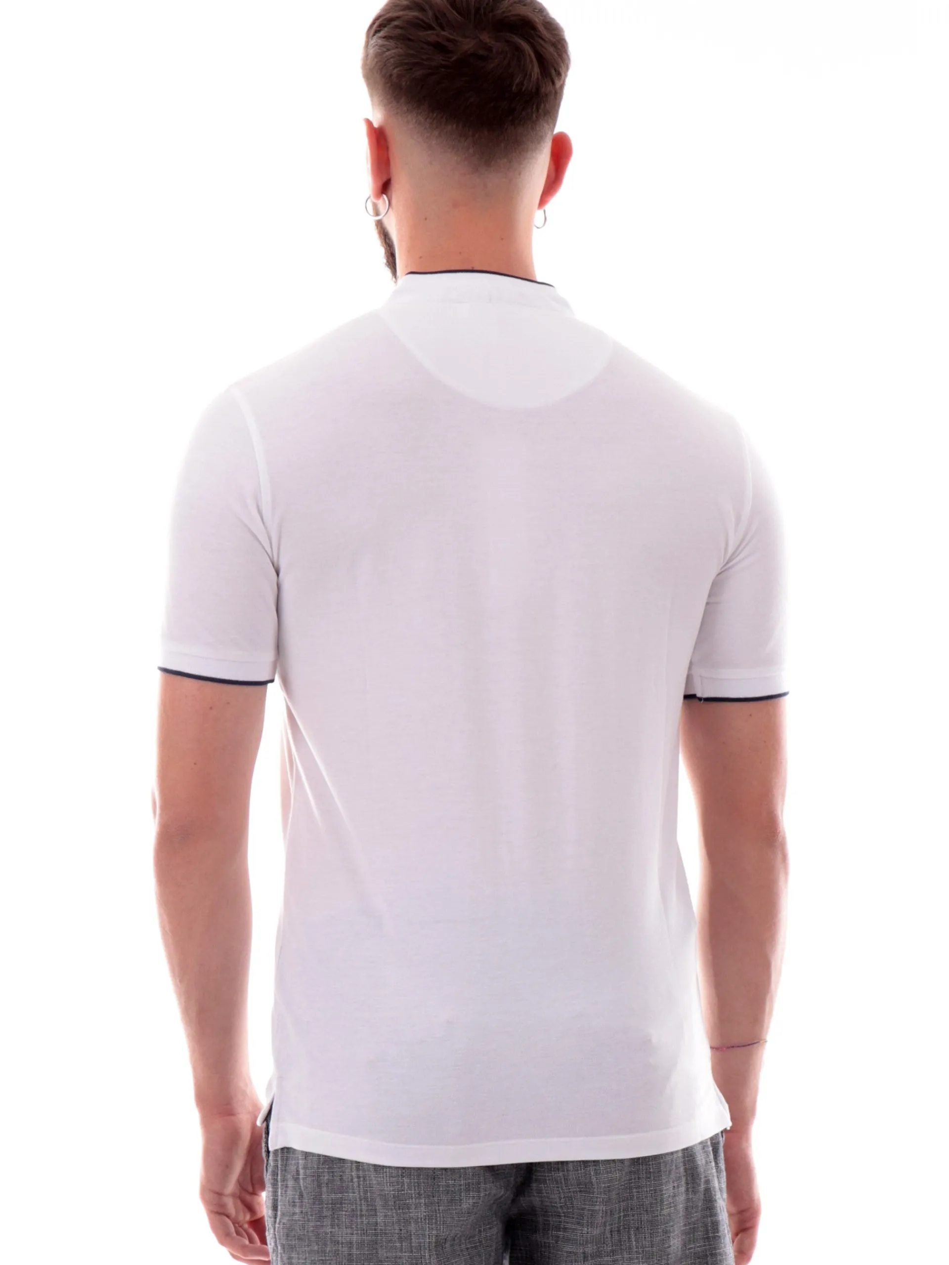 YES ZEE Polo*Maglia Polo Bianca da uomo coreana T721S8000107
