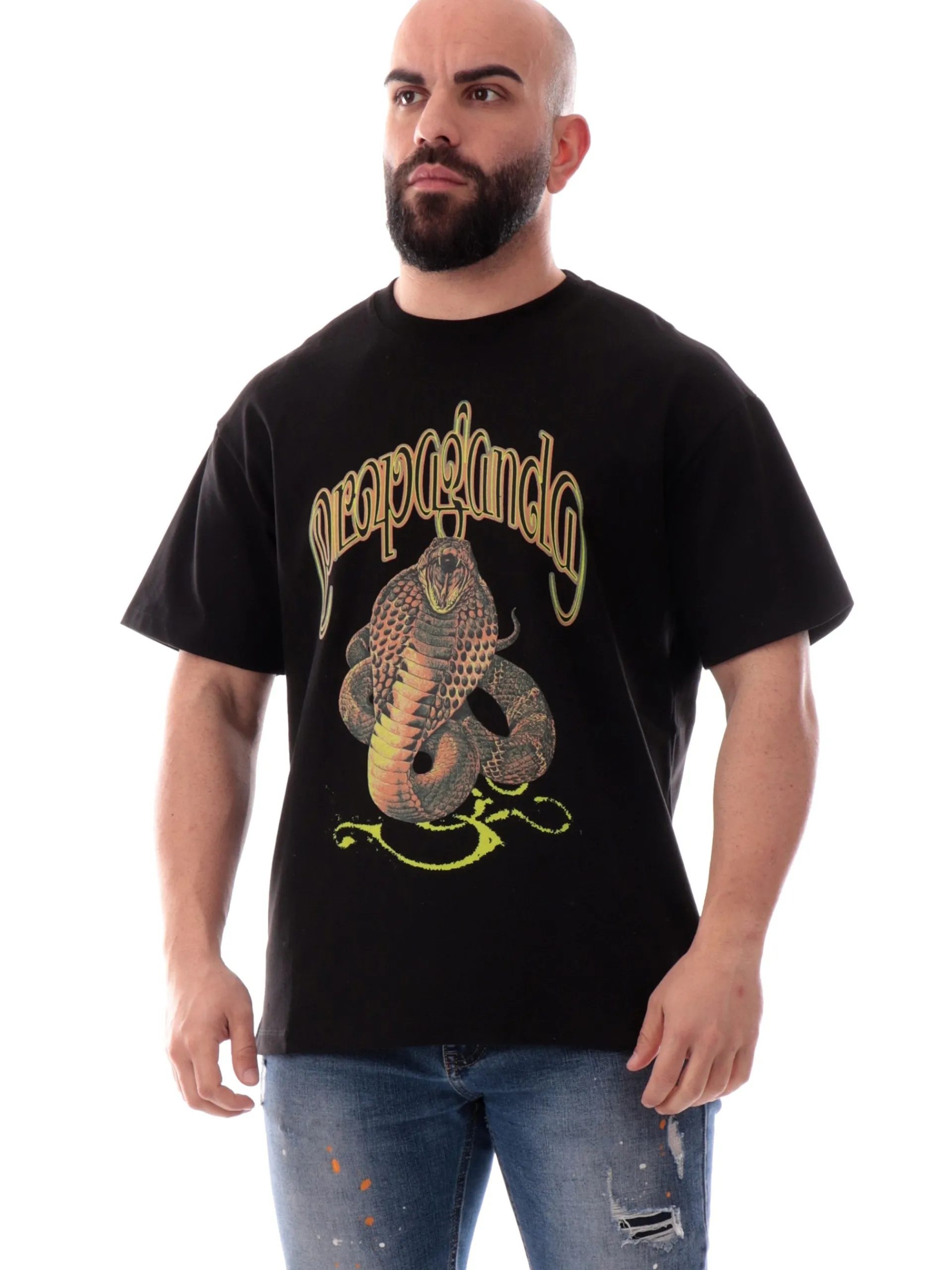 PROPAGANDA T-Shirt*Maglia nera Reptile 25SSPRTS