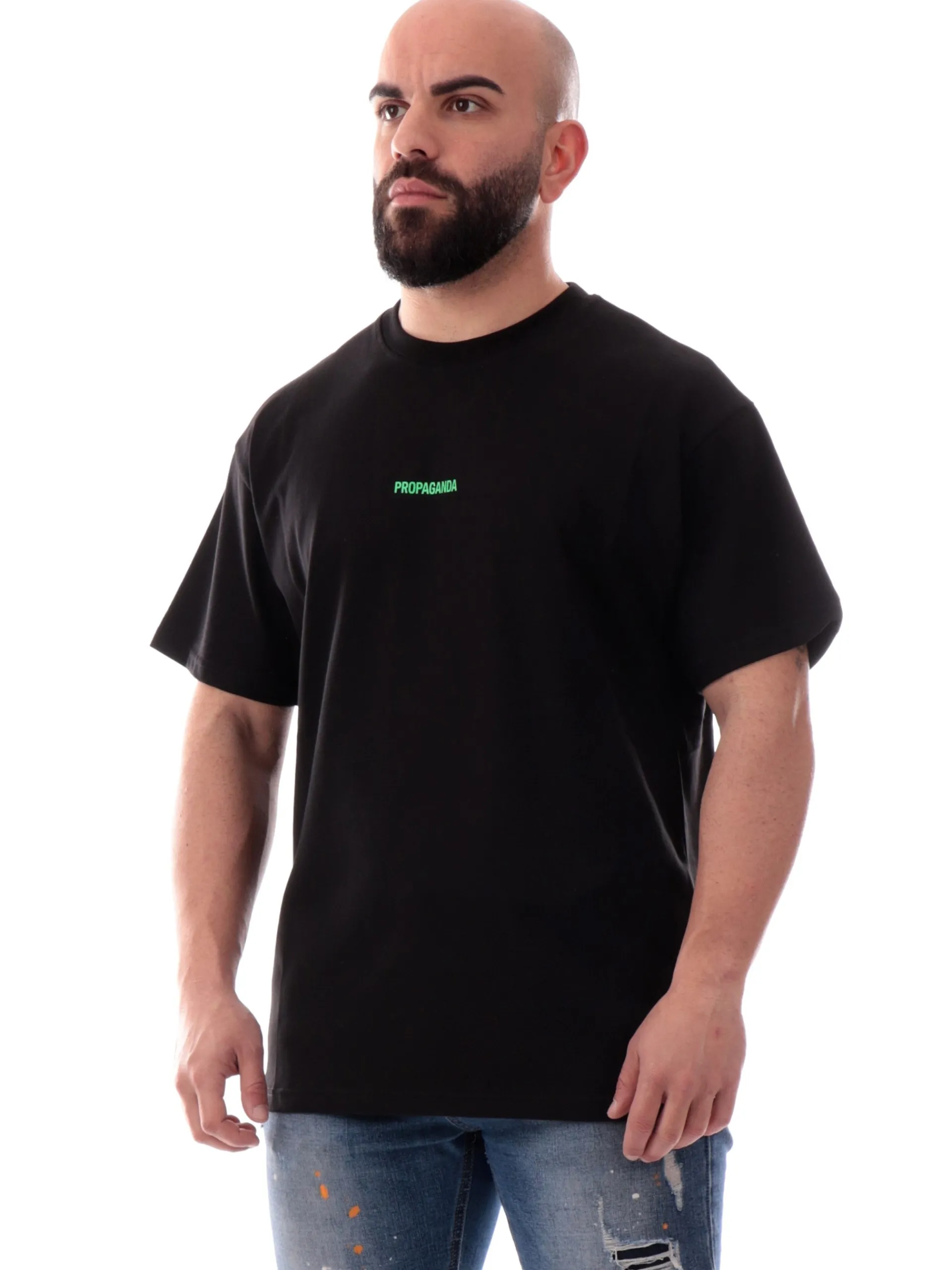 PROPAGANDA T-Shirt*Maglia nera Ribs Flame 25SSPRTS