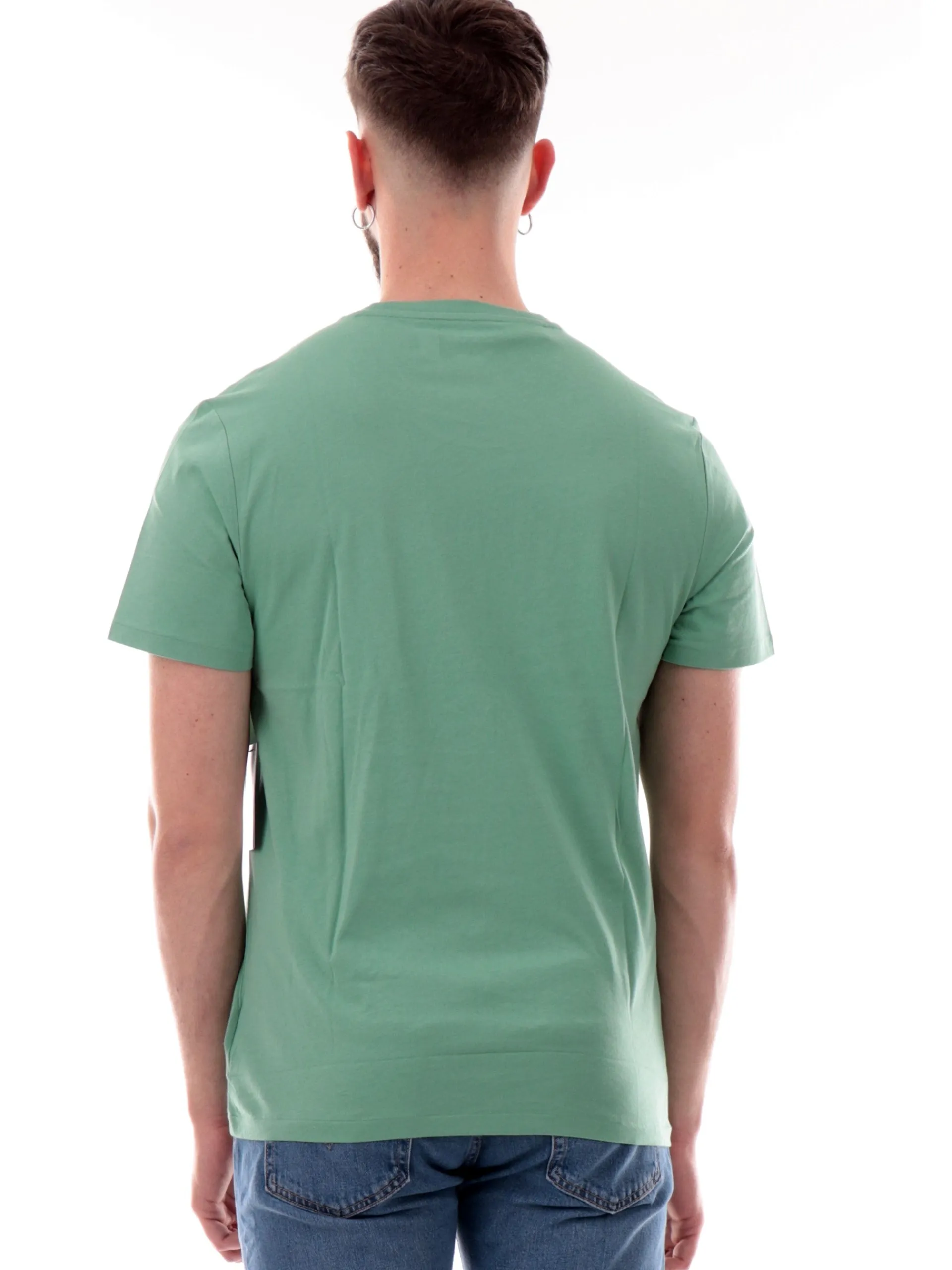 RALPH LAUREN T-Shirt*Maglia verde da uomo con maxi logo Polo 714899613