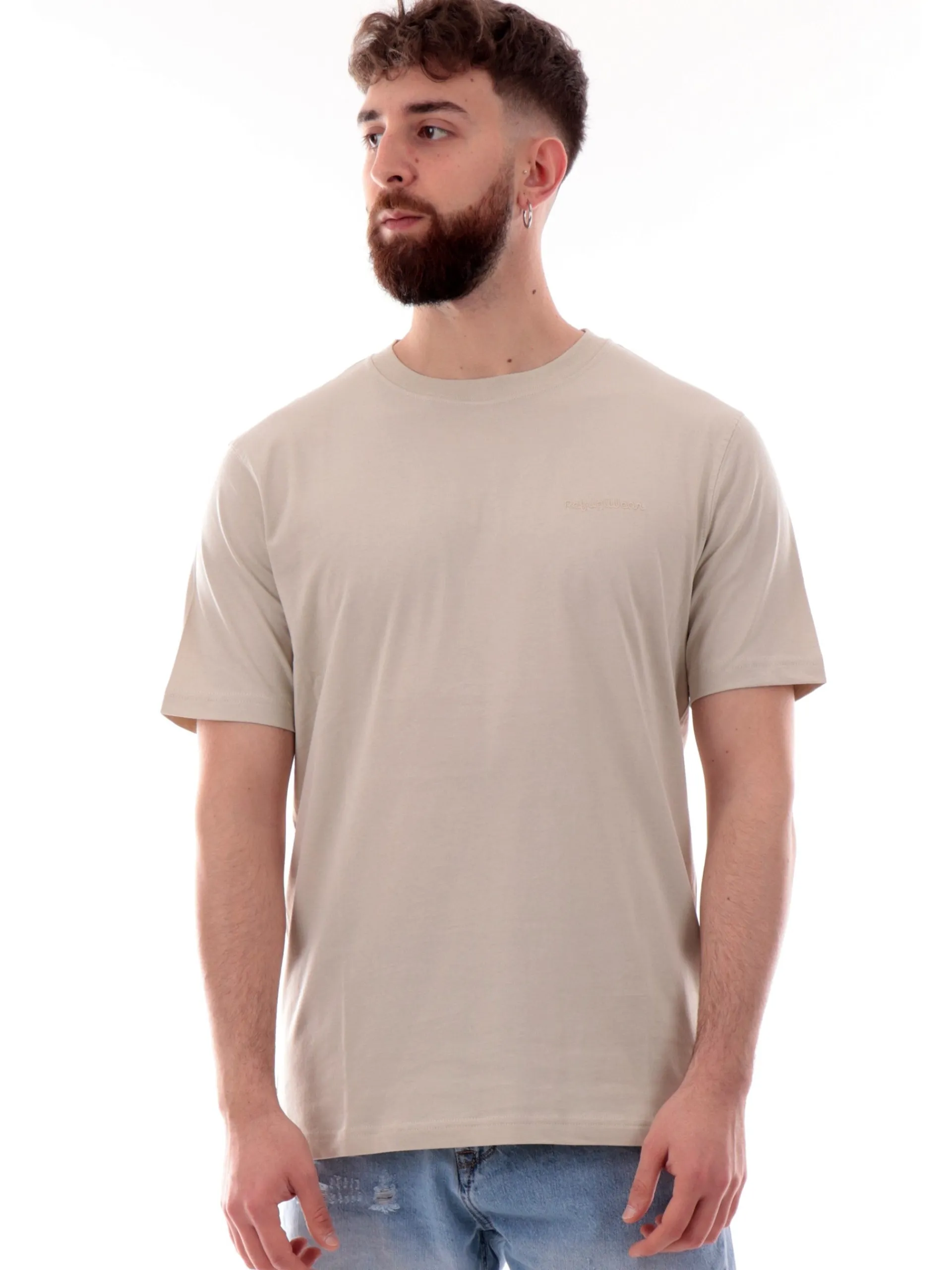 REFRIGIWEAR T-Shirt*Maglia beige da uomo Halen logo ricamato T62800