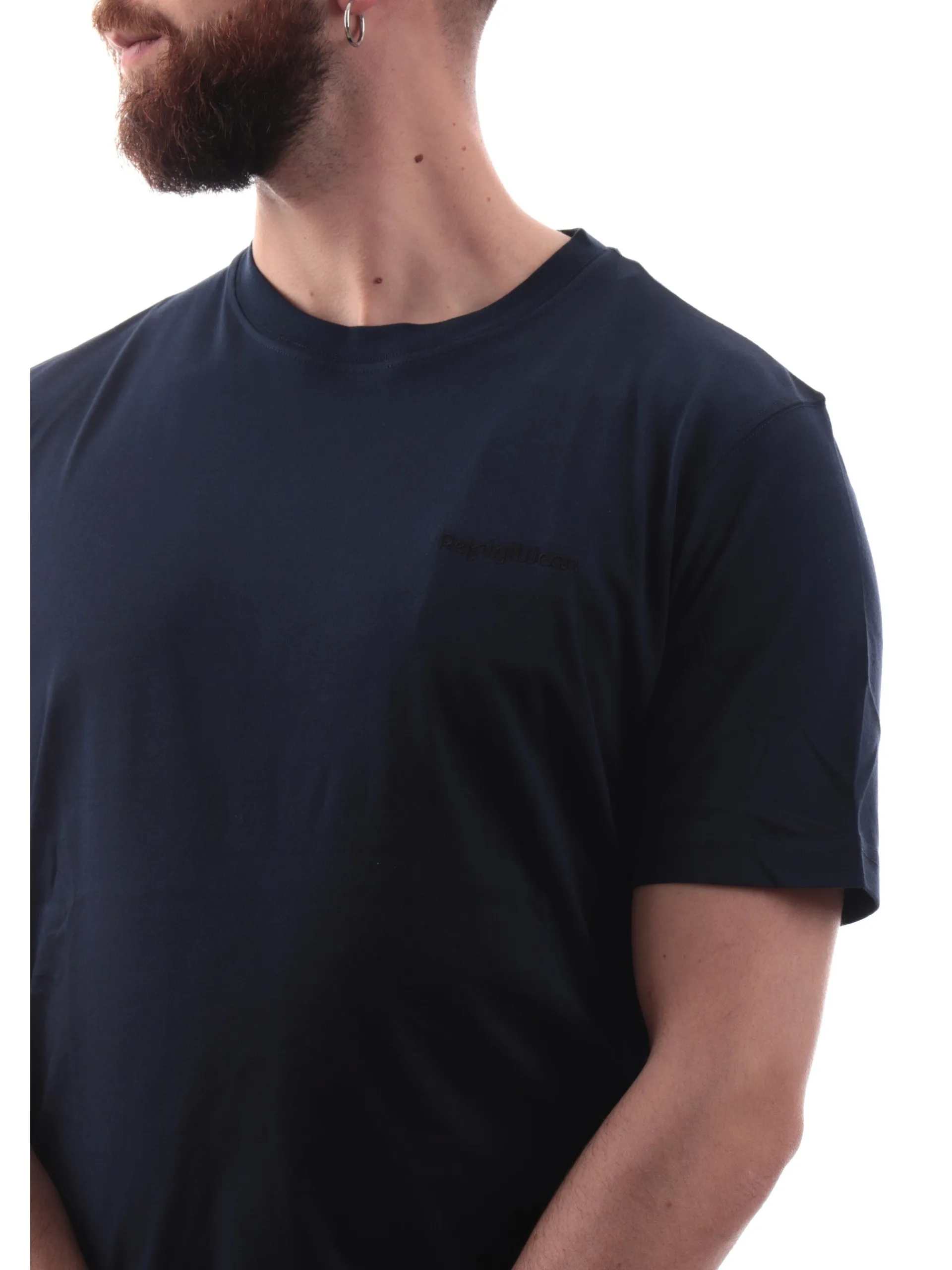 REFRIGIWEAR T-Shirt*Maglia blu da uomo Halen logo ricamato T62800