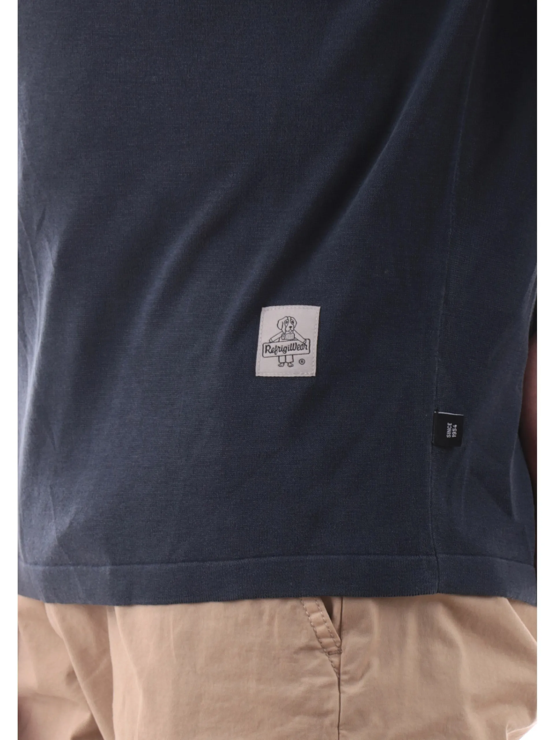 REFRIGIWEAR T-Shirt*Maglia in filo blu da uomo slim fit M35200F02500