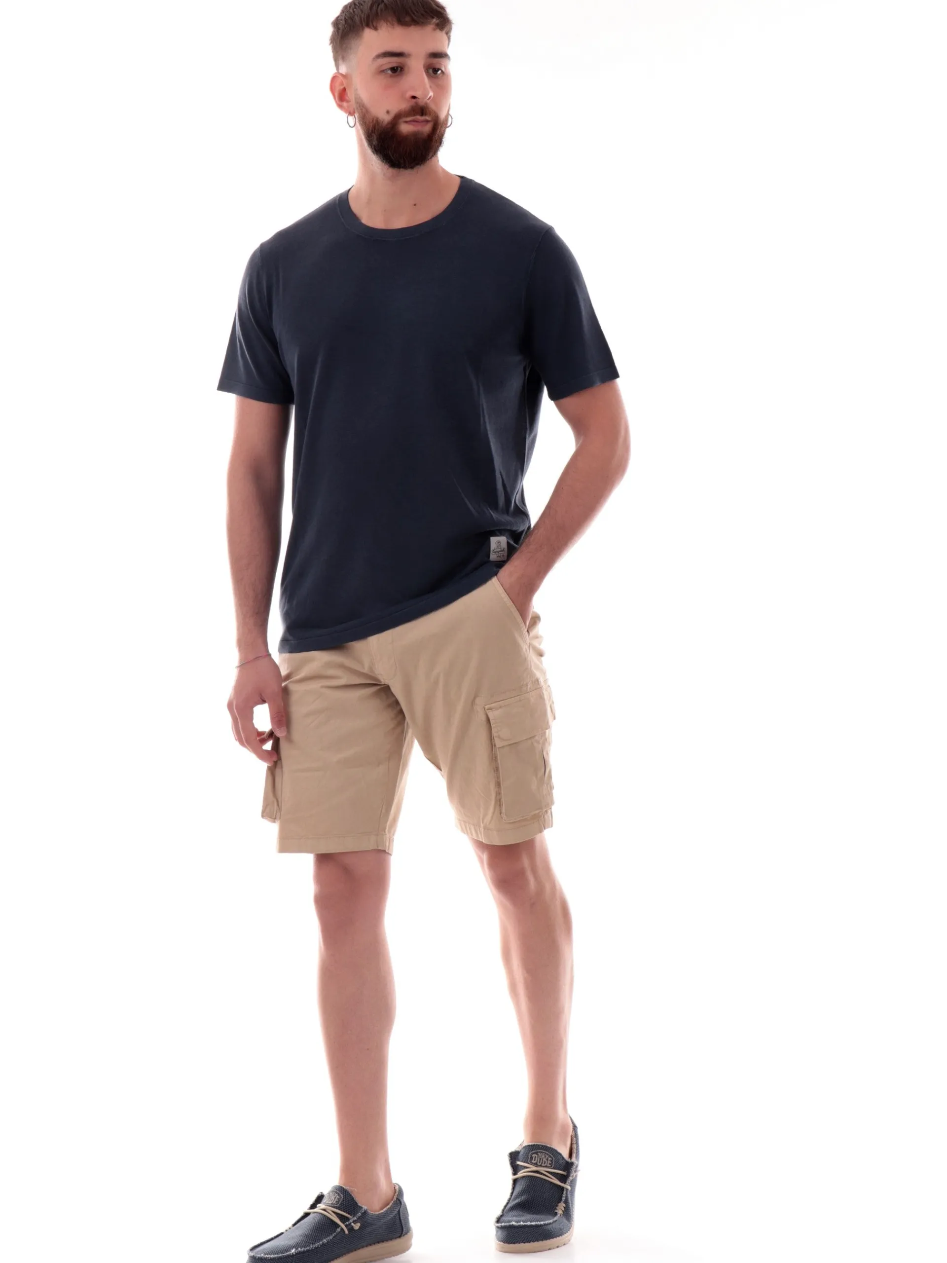 REFRIGIWEAR T-Shirt*Maglia in filo blu da uomo slim fit M35200F02500
