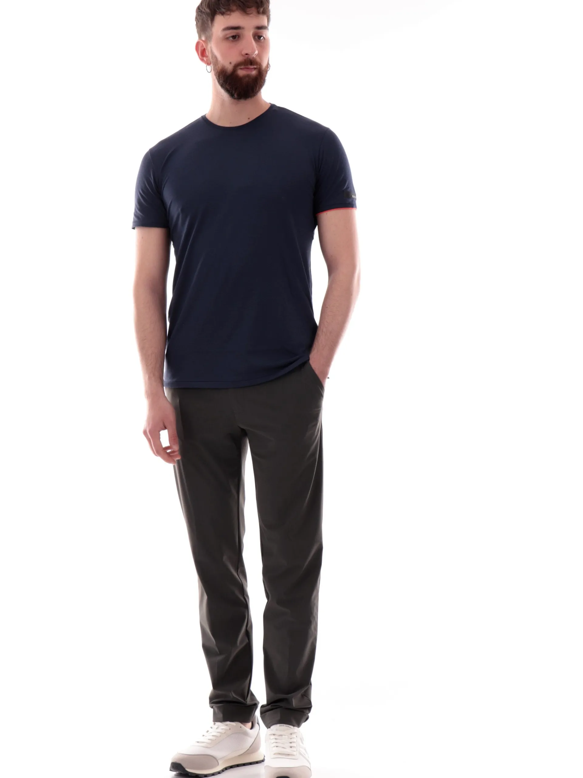 RRD Camicie*Maglia blu Macro Shirty da uomo con patch sulla manica 25202