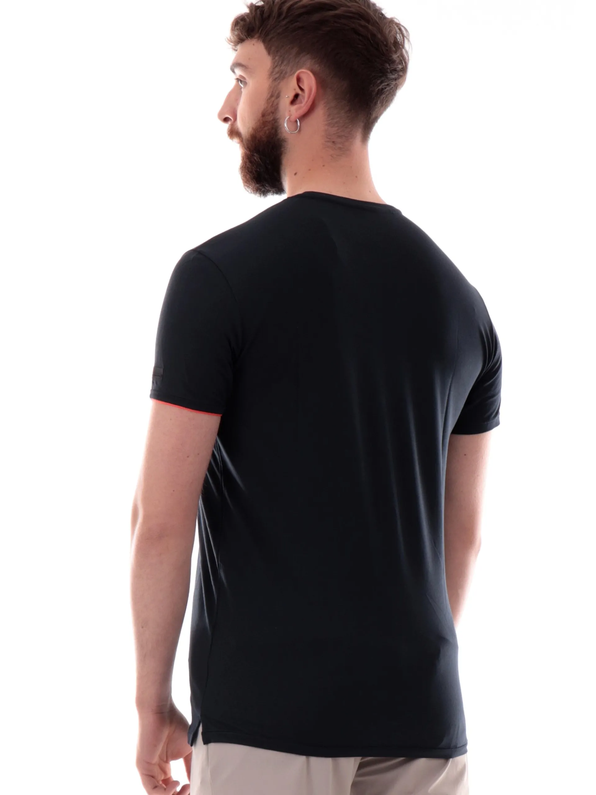 RRD Maglie*Maglia nera Macro Shirty da uomo con patch sulla manica 25202