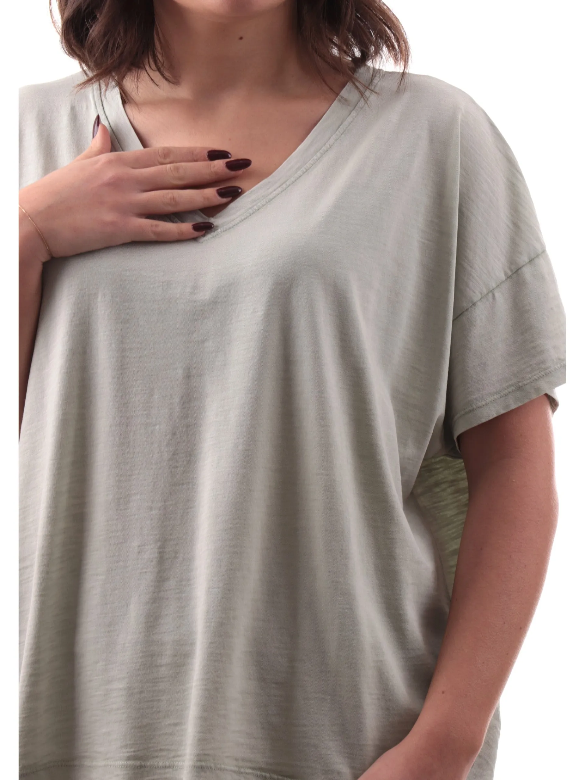 DEHA T-Shirt*Maglia scollo a v verde menta da donna Crop D2236037620