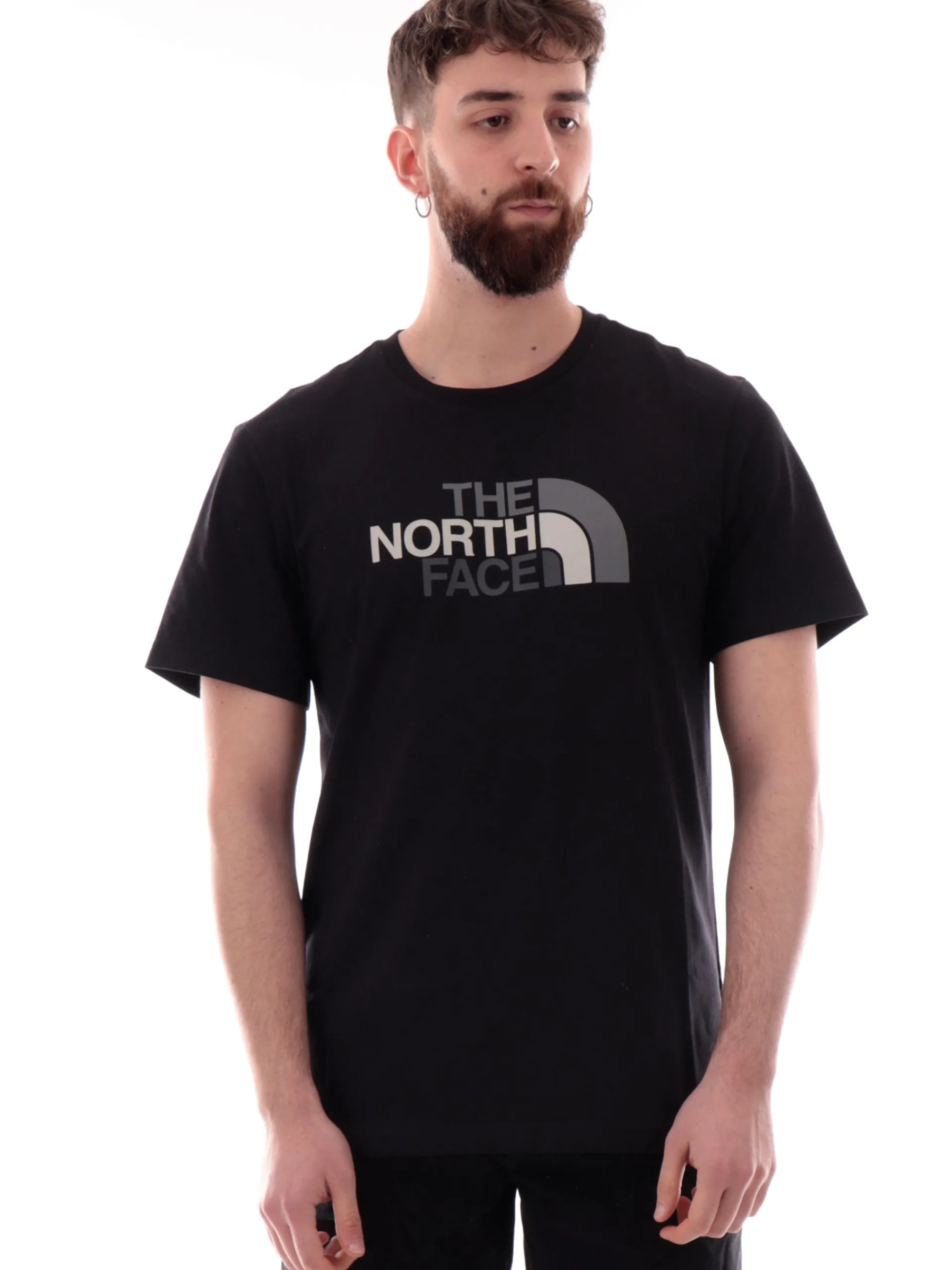 THE NORTH FACE T-Shirt*Maglia Easy Tee nera girocollo da uomo logo North Face stampato NF0A8A6C