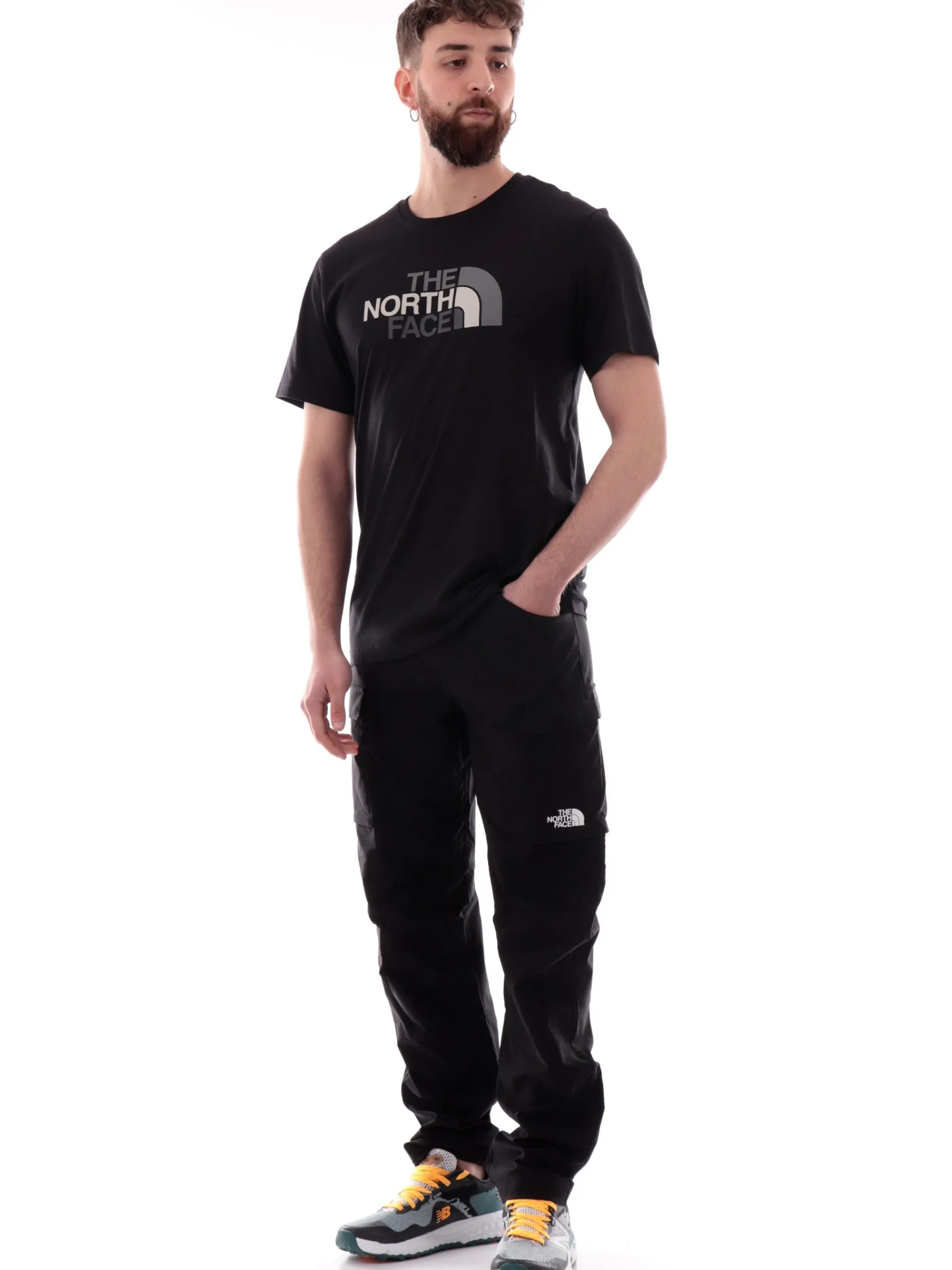 THE NORTH FACE T-Shirt*Maglia Easy Tee nera girocollo da uomo logo North Face stampato NF0A8A6C