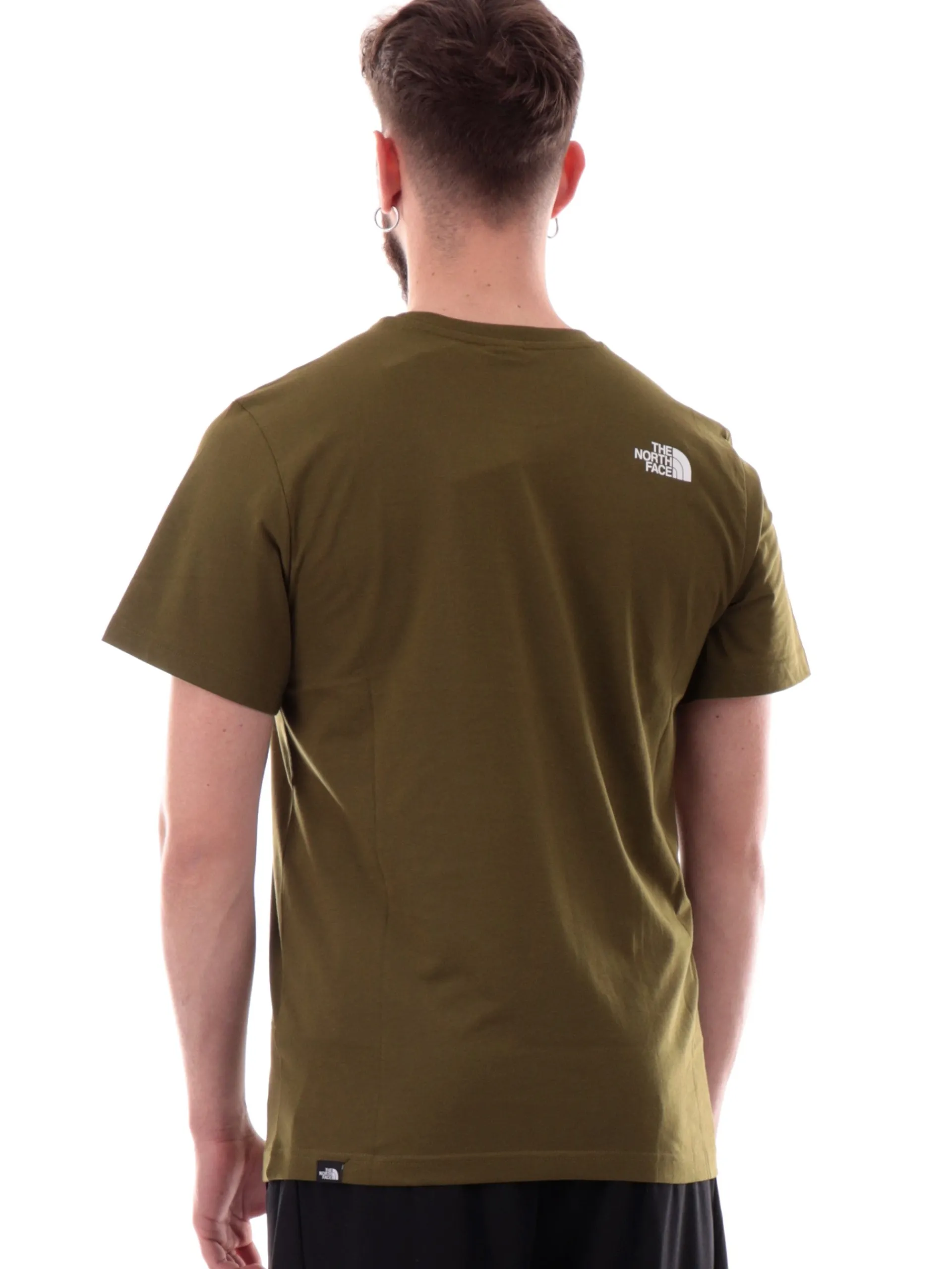 THE NORTH FACE T-Shirt*Maglia Easy Tee verde militare girocollo da uomo logo North Face stampato NF0A8A6C