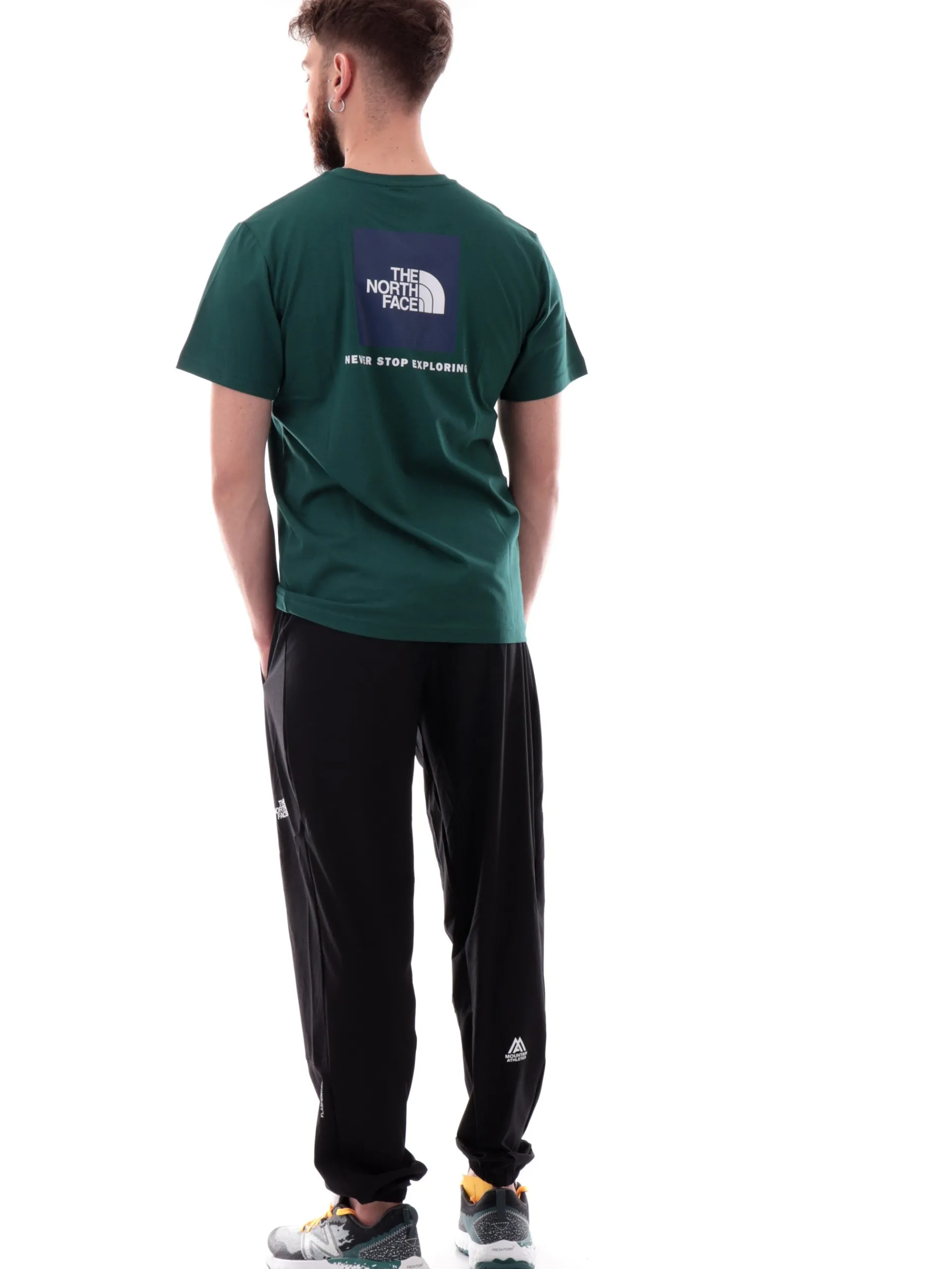 THE NORTH FACE T-Shirt*Maglia verde da uomo maxi logo Posteriore Redbox NF0A87NP
