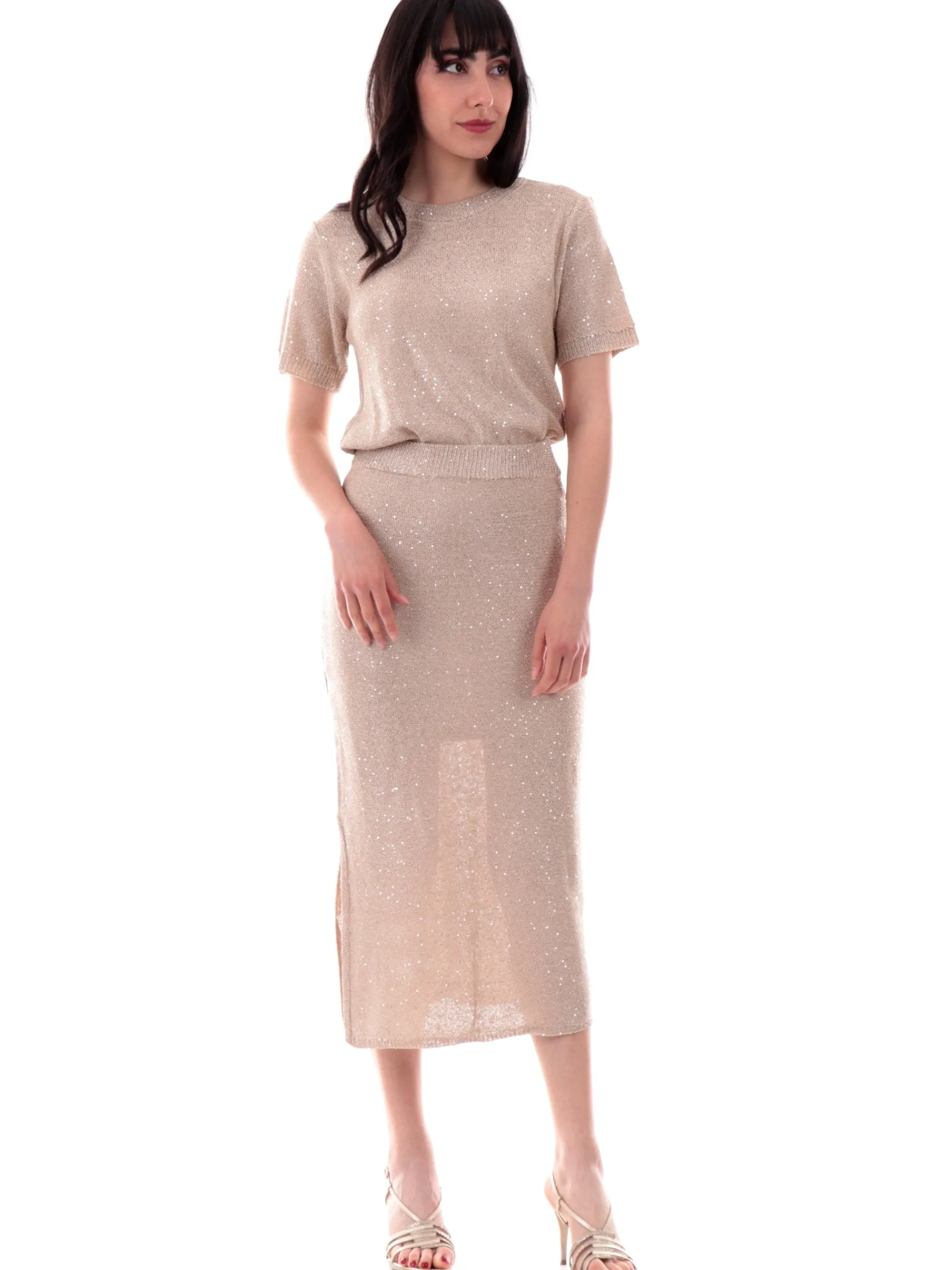 TIFFOSI Maglie*Maglia beige e oro con micro paillets oro 10059046168