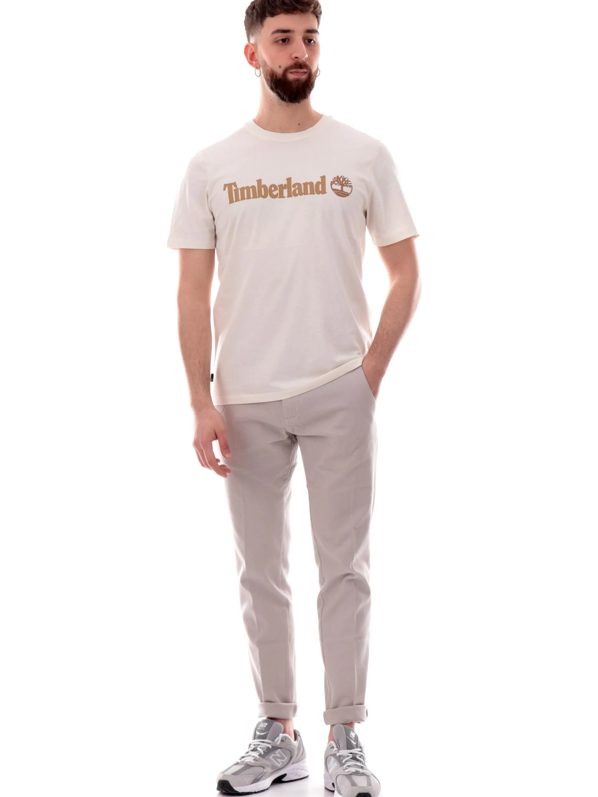 TIMBERLAND T-Shirt*Maglia bianca da uomo maxi stampa Kennebec River TB0A5UPQ