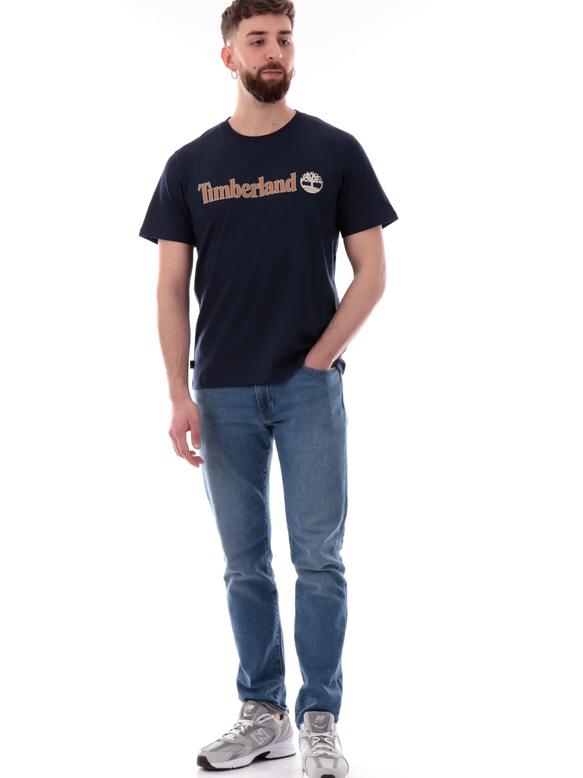 TIMBERLAND T-Shirt*Maglia blu da uomo maxi stampa Kennebec River TB0A5UPQ