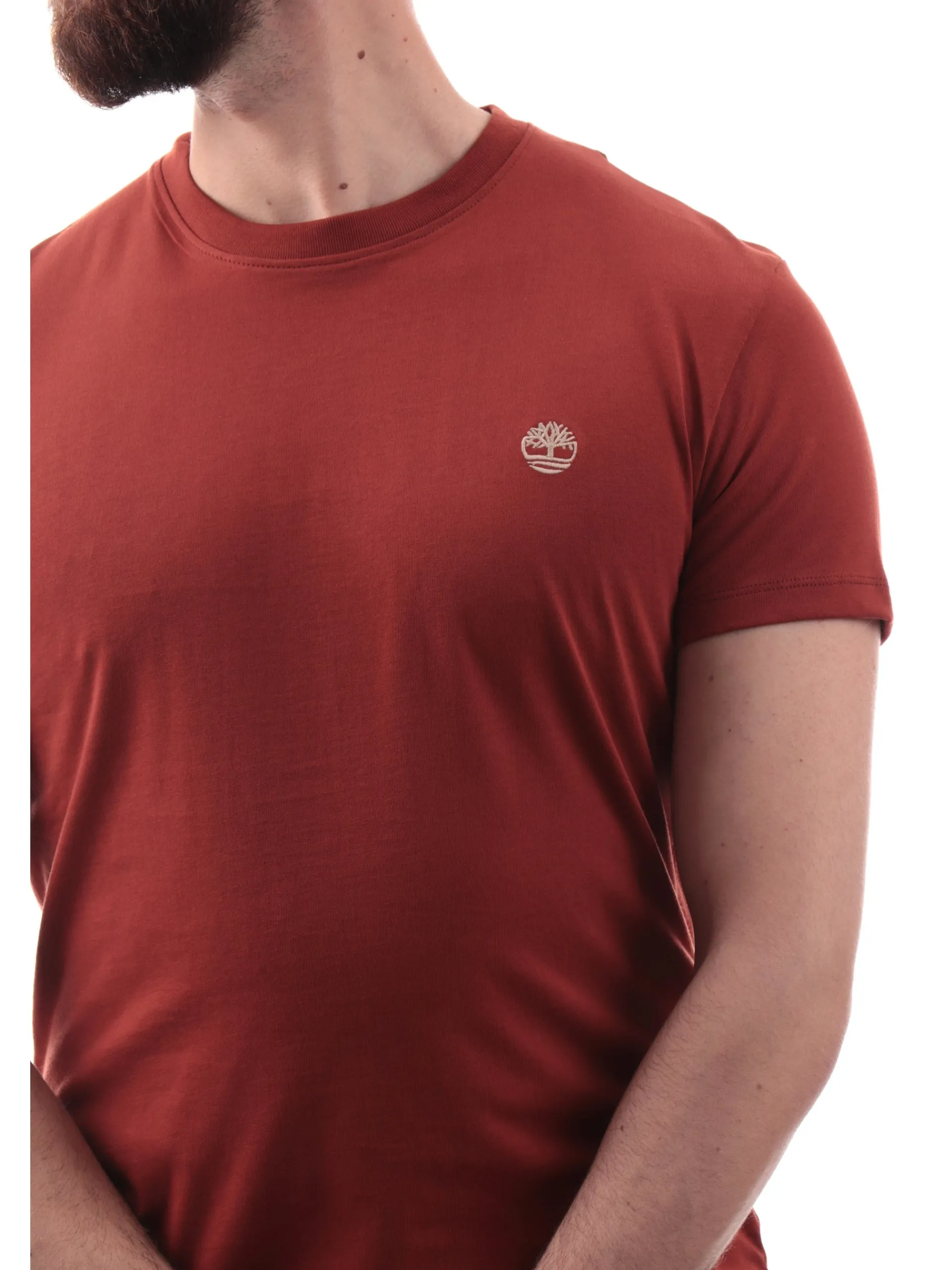 TIMBERLAND T-Shirt*Maglia rosso mattone da uomo logo ricamato Dunstan River TB0A2BPR