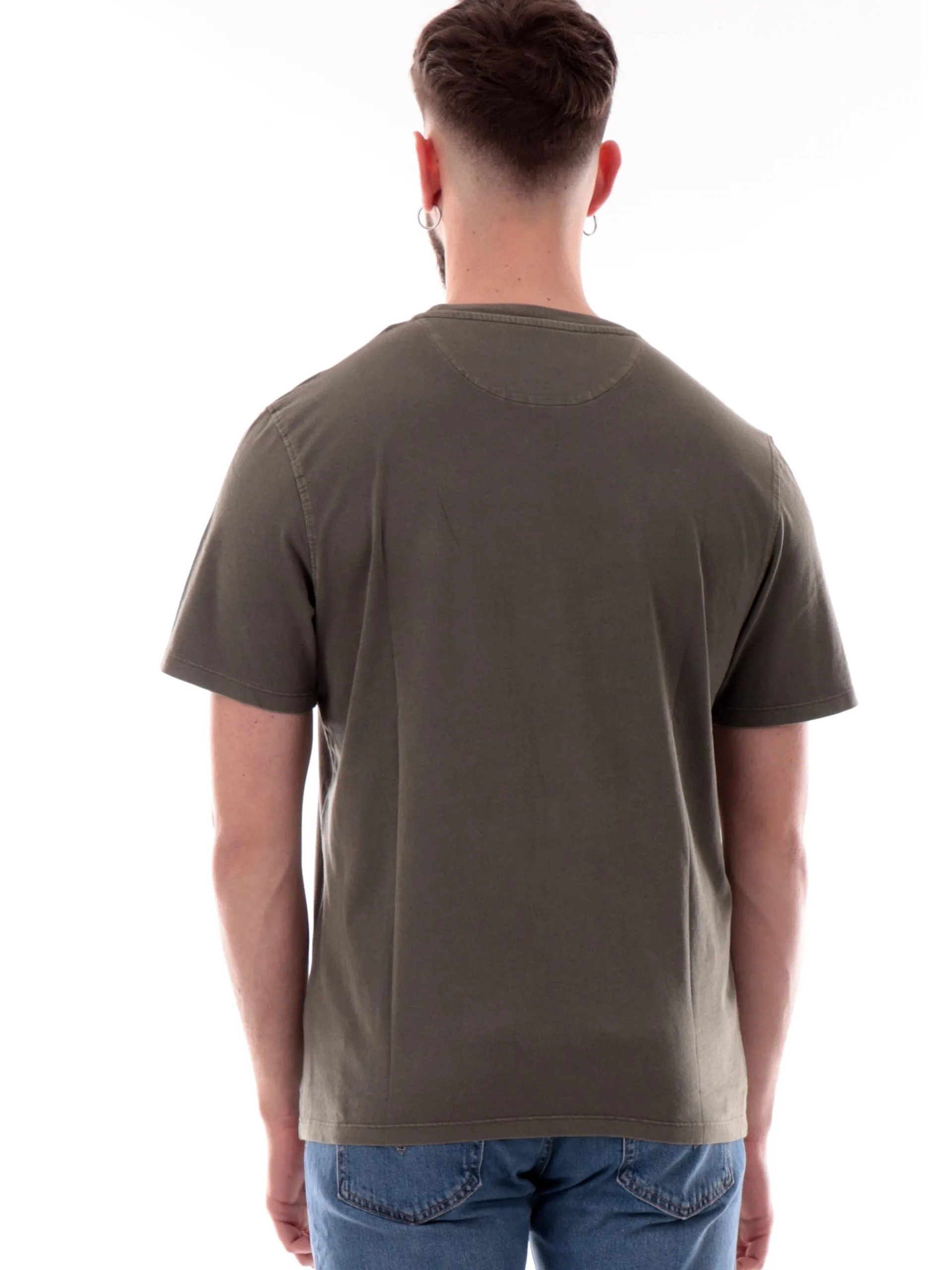 TIMBERLAND T-Shirt*Maglia verde militare da uomo logo ricamato Dunstan River TB0A5YAY
