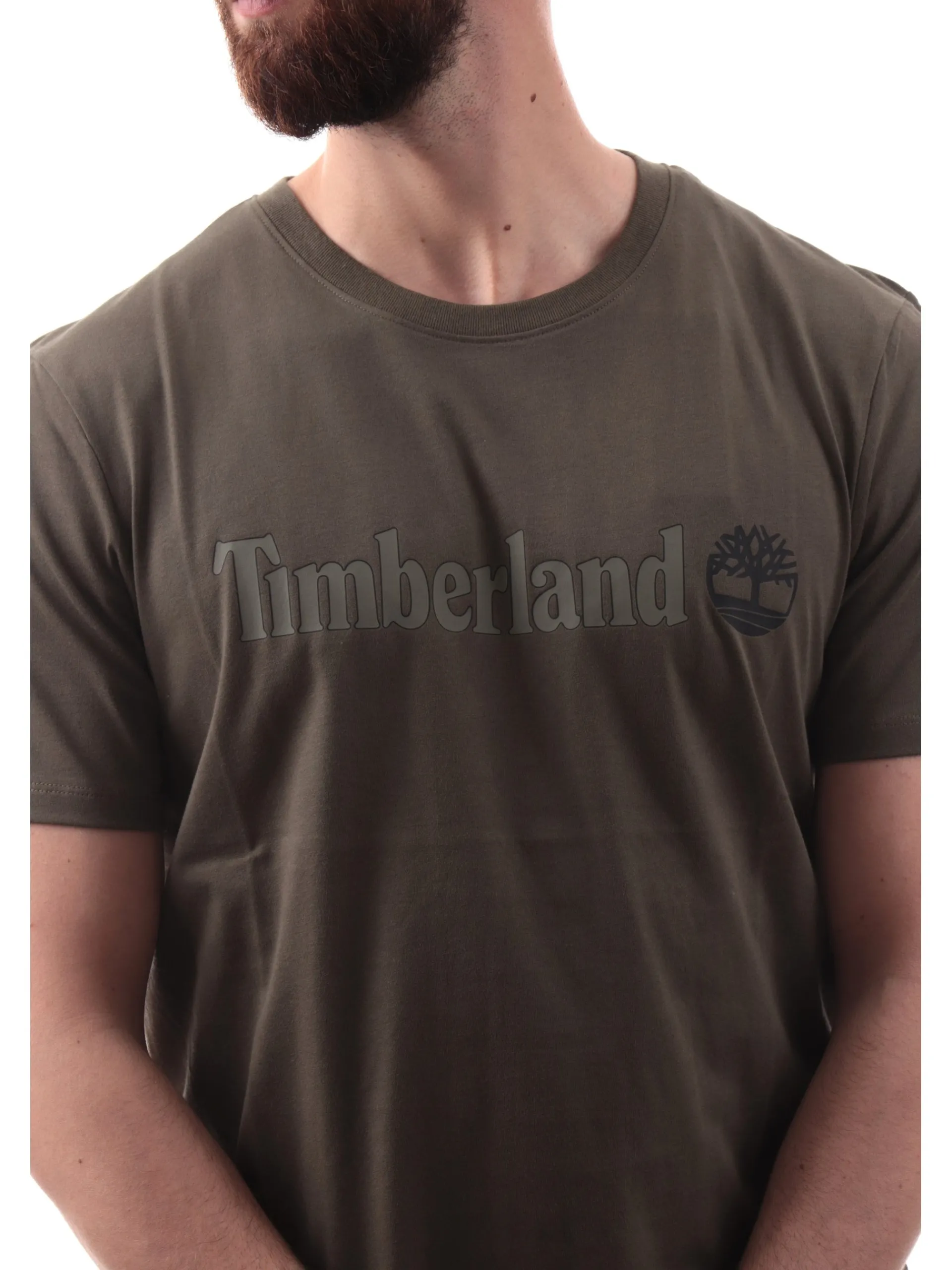 TIMBERLAND T-Shirt*Maglia verde militare da uomo maxi stampa Kennebec River TB0A5UPQ