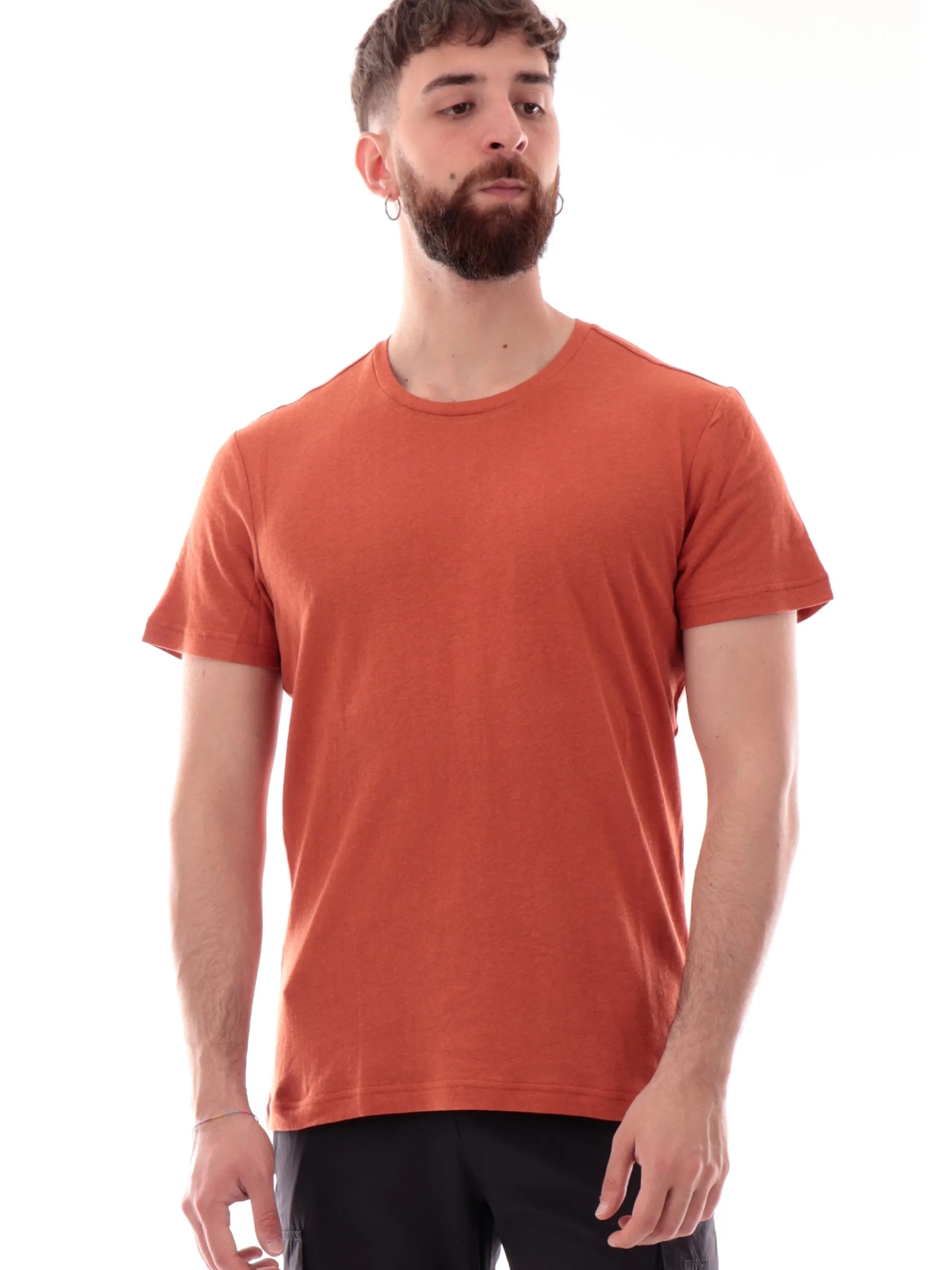 CMP T-Shirt*Maglia trekking arancione da uomo in canapa con patch gommato 35F7647