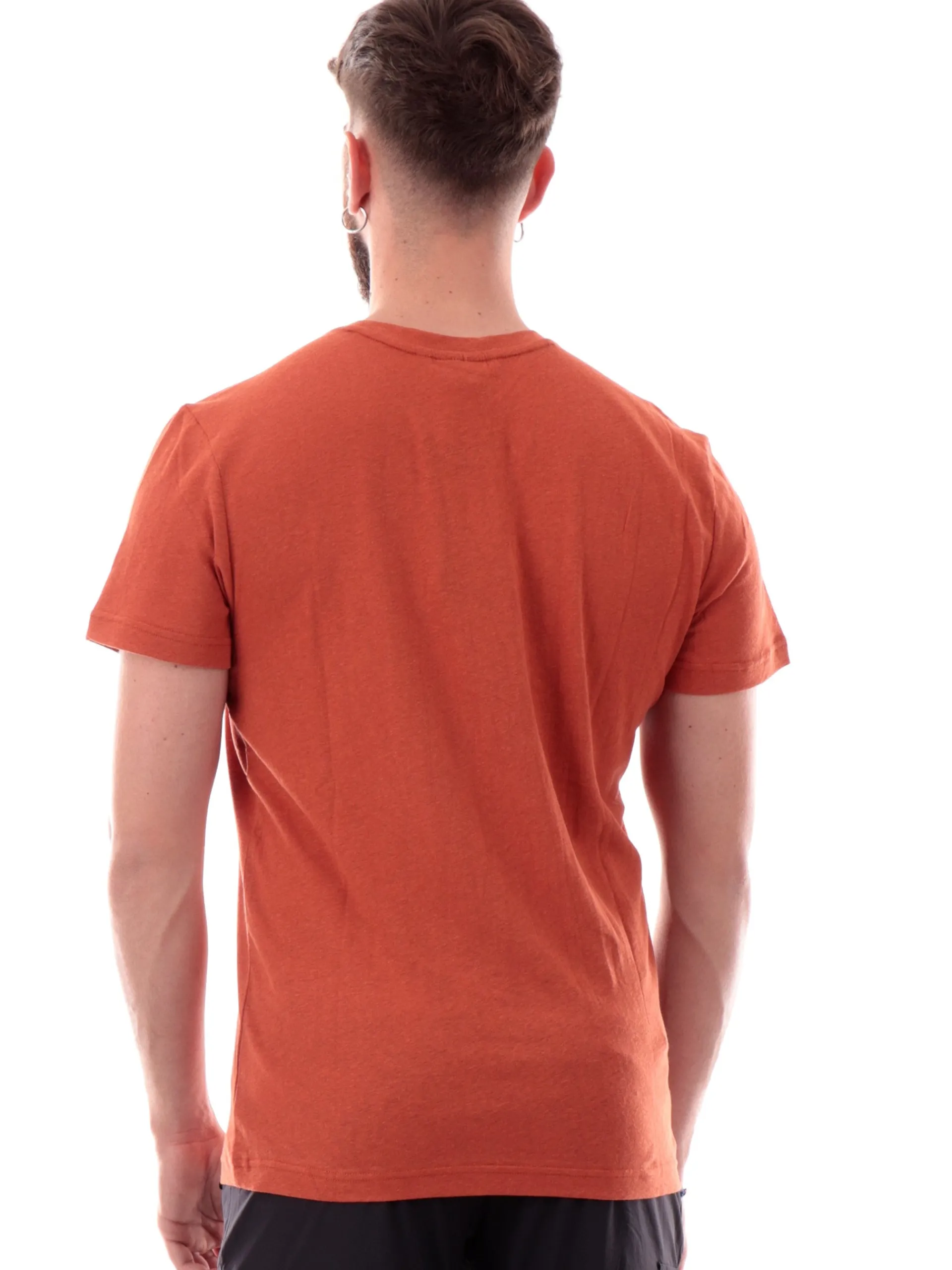 CMP T-Shirt*Maglia trekking arancione da uomo in canapa con patch gommato 35F7647