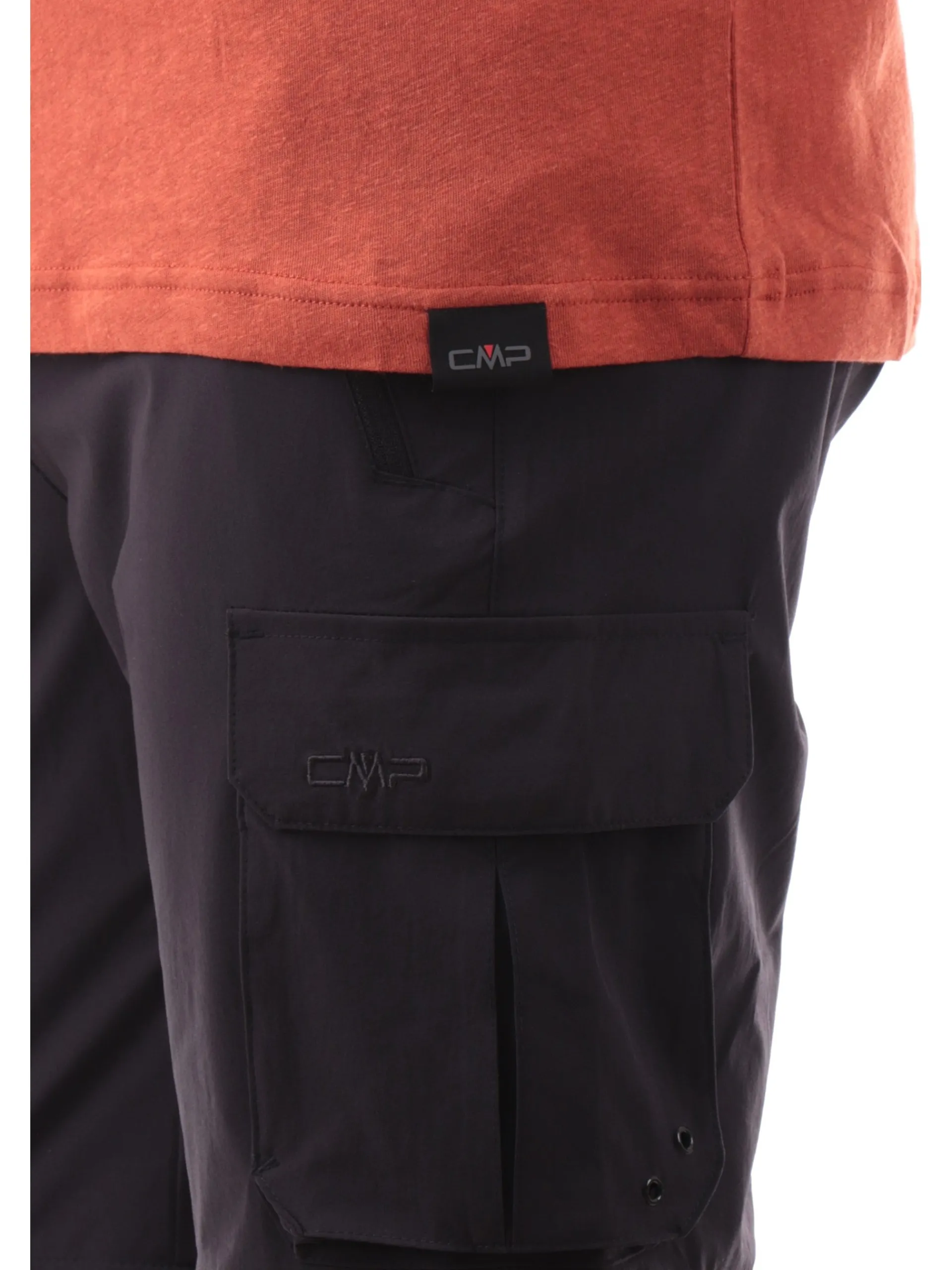 CMP T-Shirt*Maglia trekking arancione da uomo in canapa con patch gommato 35F7647