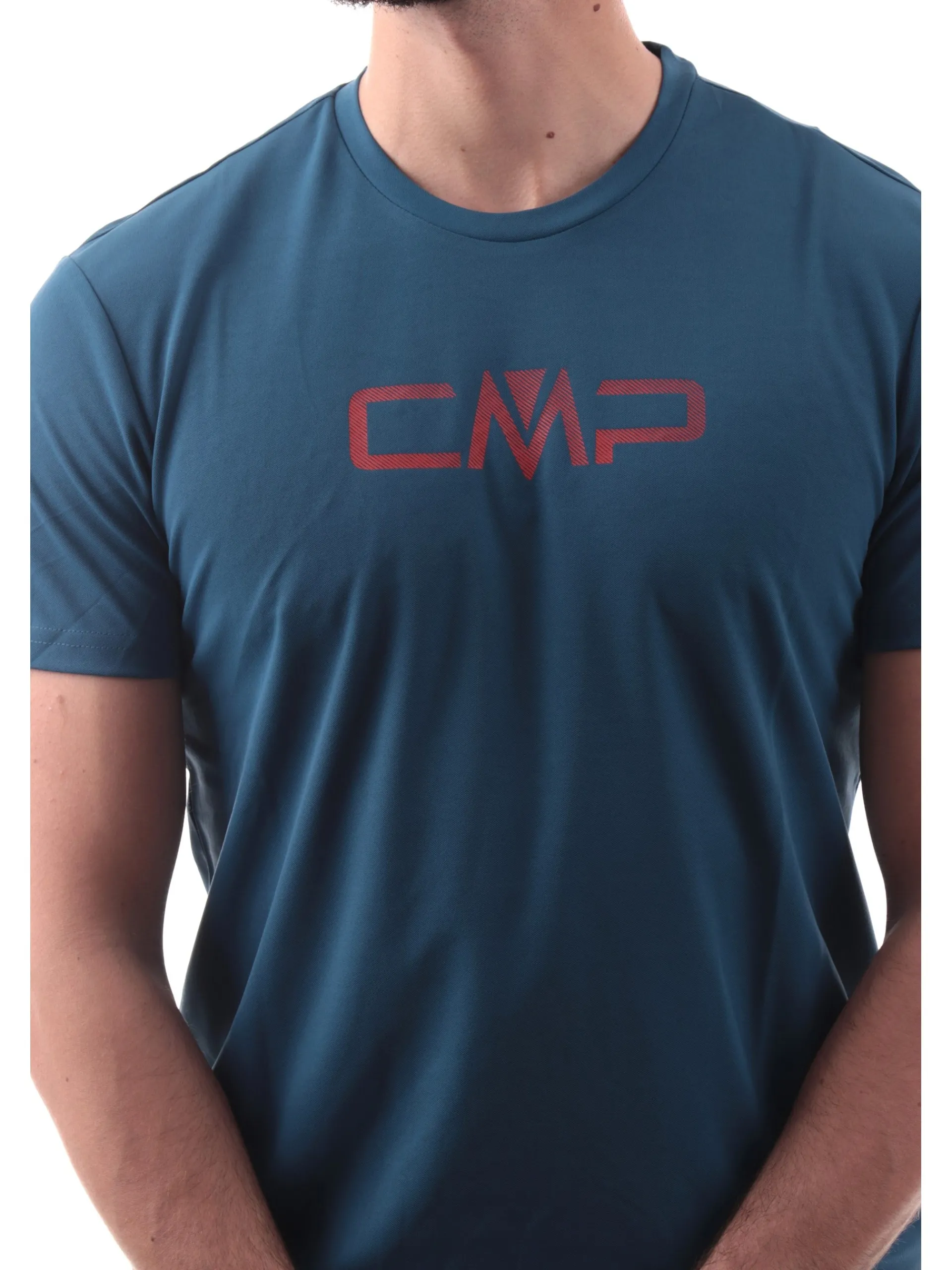 CMP T-Shirt*Maglia trekking blu da uomo logo arancione 39T7117P