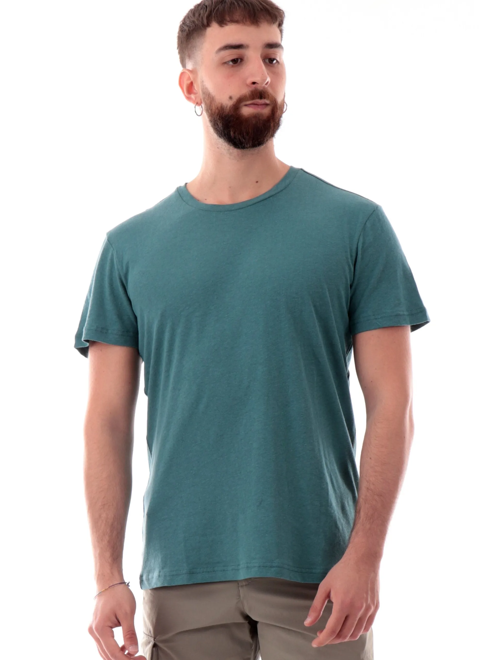 CMP T-Shirt*Maglia trekking verde da uomo in canapa con patch gommato 35F7647