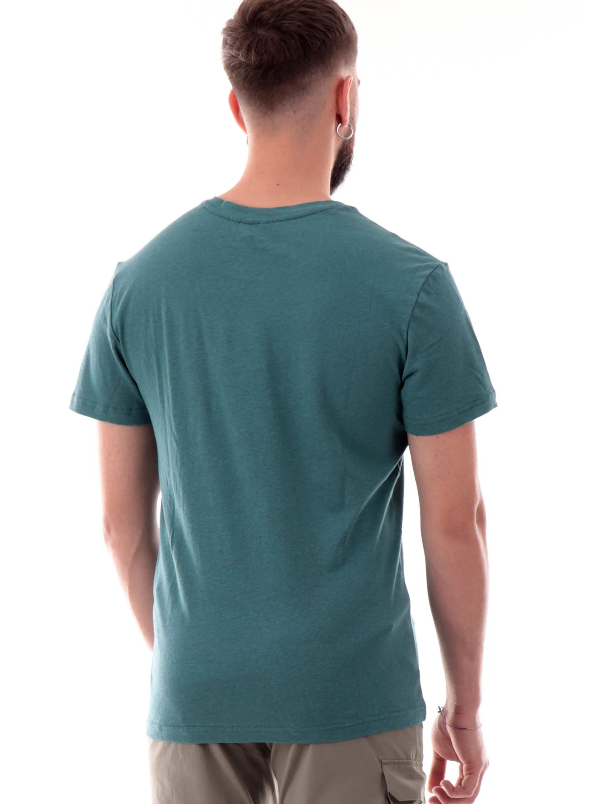 CMP T-Shirt*Maglia trekking verde da uomo in canapa con patch gommato 35F7647
