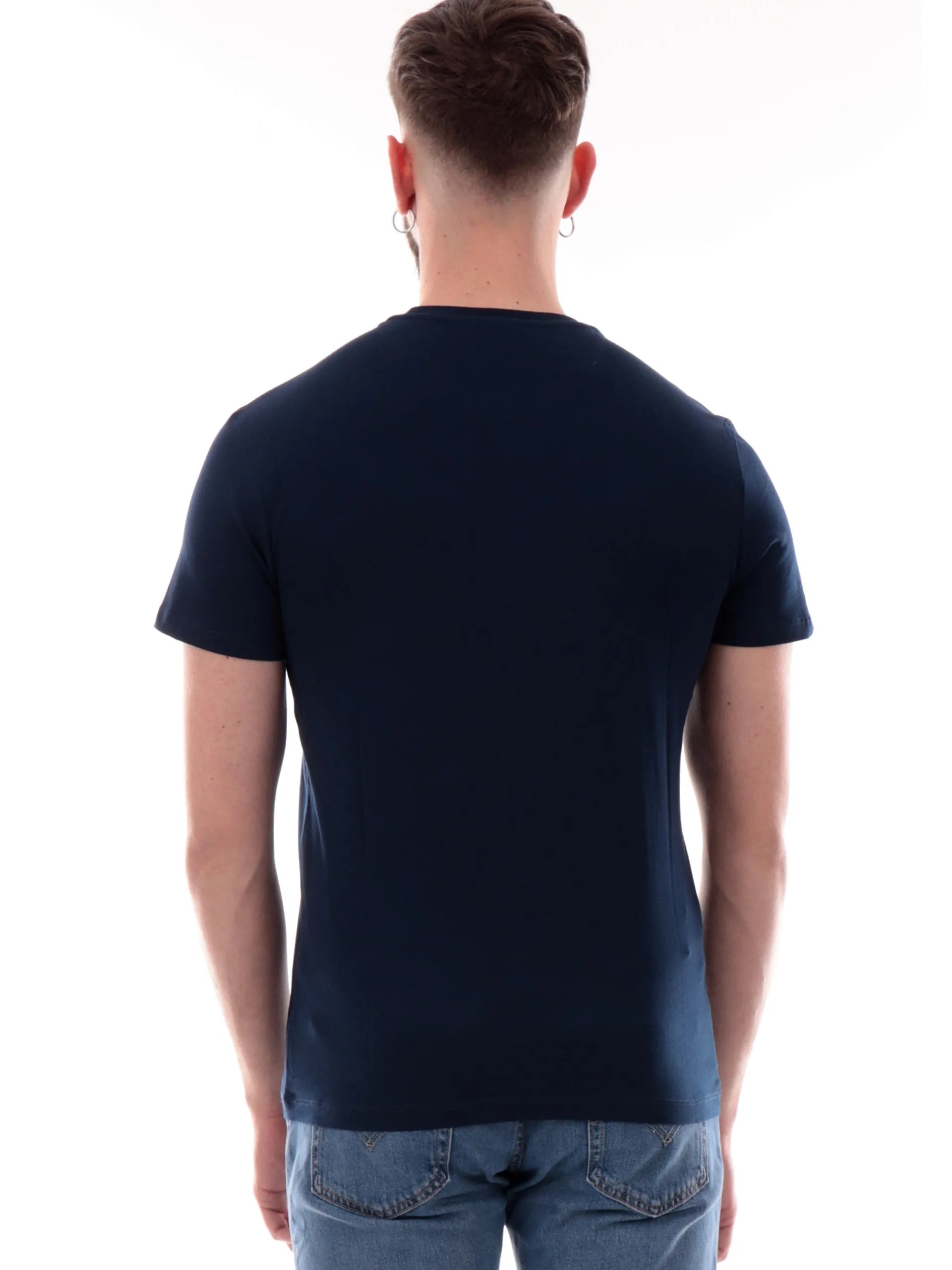 YES ZEE T-Shirt*Maglia blu girocollo da uomo maxi stampa Isole Baleari T728SG03